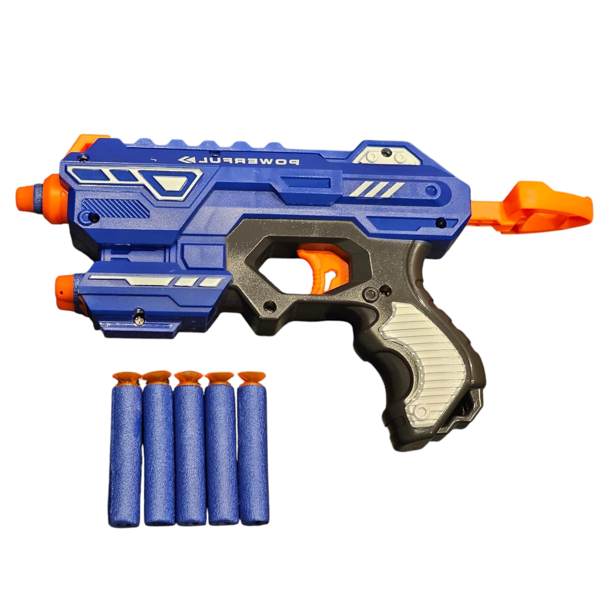 Speed Nerf Gun with 5 Bullets and 3 space holder for Ammo, Nerf Speed Toy for Boys. Speed Shooters for Kids - Boys Girls Toys Gifts Super Hero Nerf Gun, Black and Blue version.