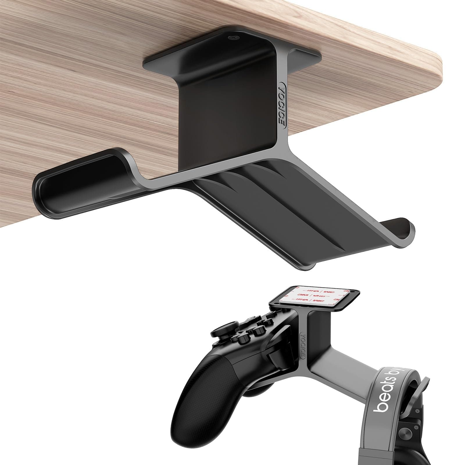 Controller Holder,Headphone Stand Headset and Controller Stand Under Desk Controller Holder with Strong Double Sided Tape Universal Design for Xbox ONE, PS5, PS4, PC