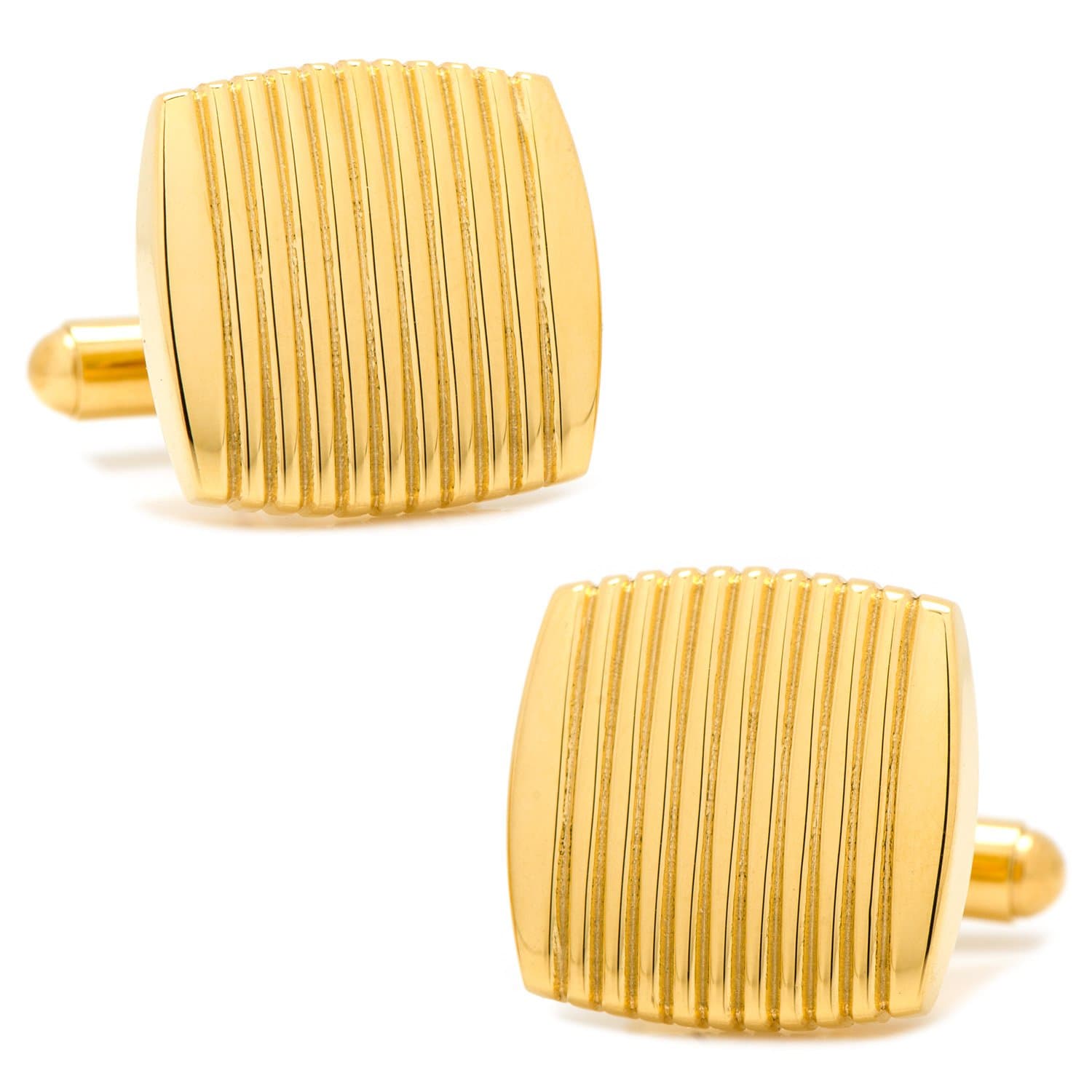 Stainless Steel Ribbed Square Cufflinks