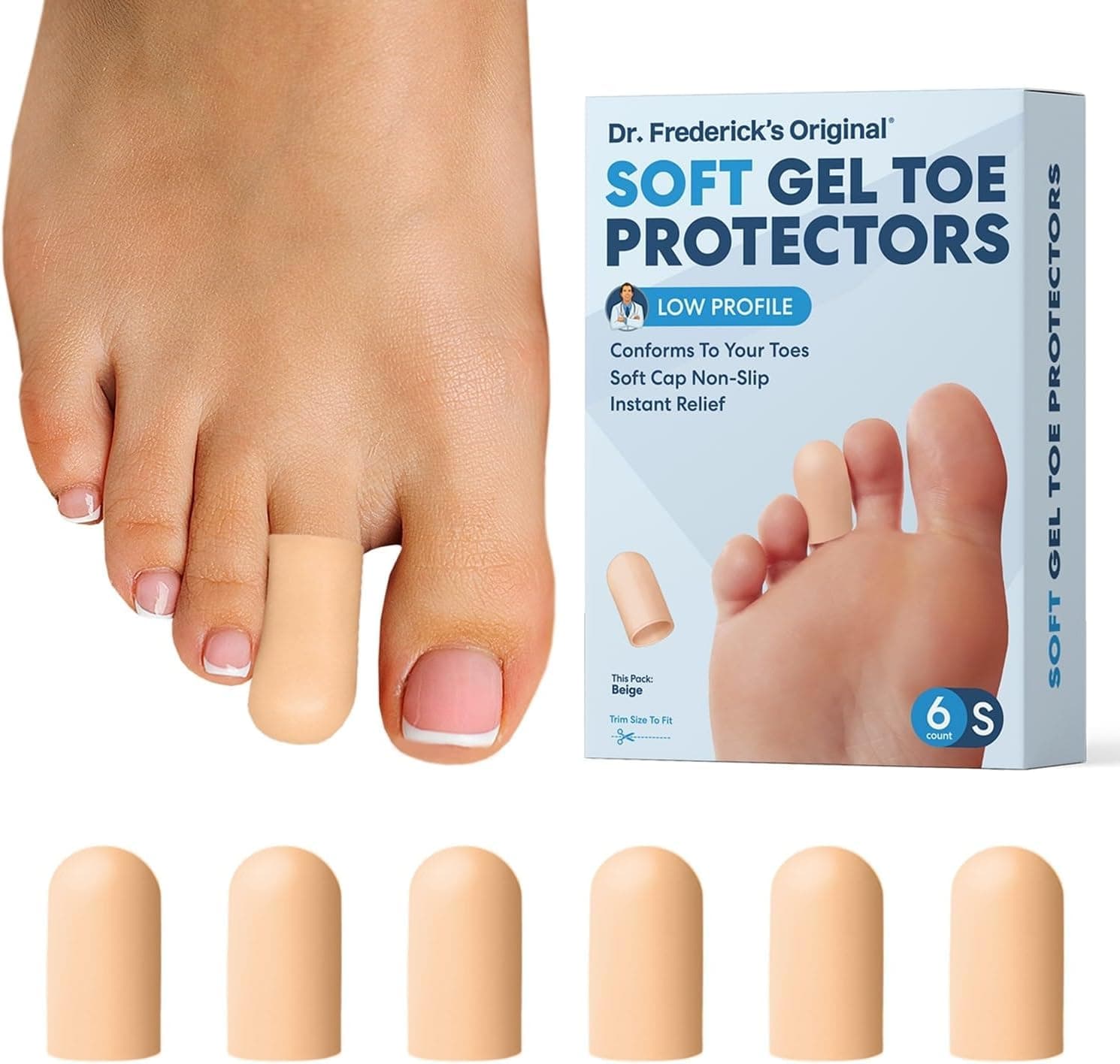 Dr. Frederick's Original Beige Gel Toe Caps - Small