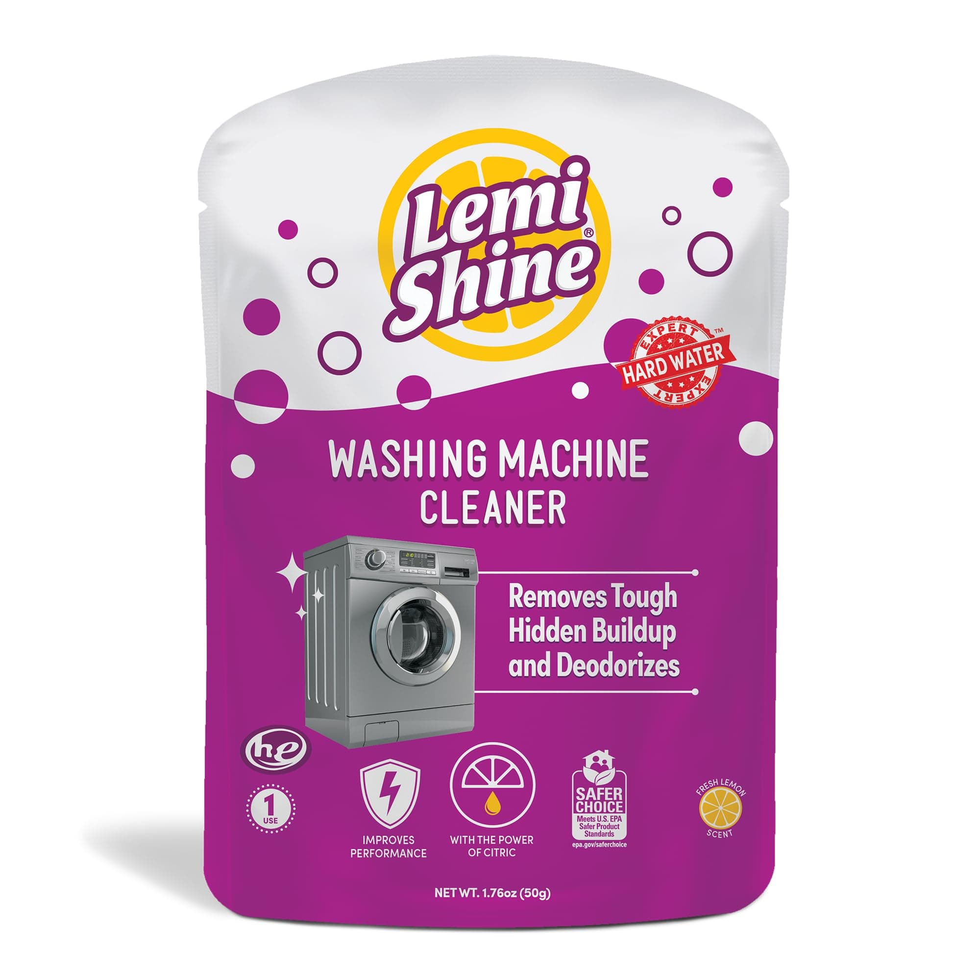 Lemi Shine Washing Machine Cleaner, Restore Performance, Biodegradable Ingredients (1 Count)