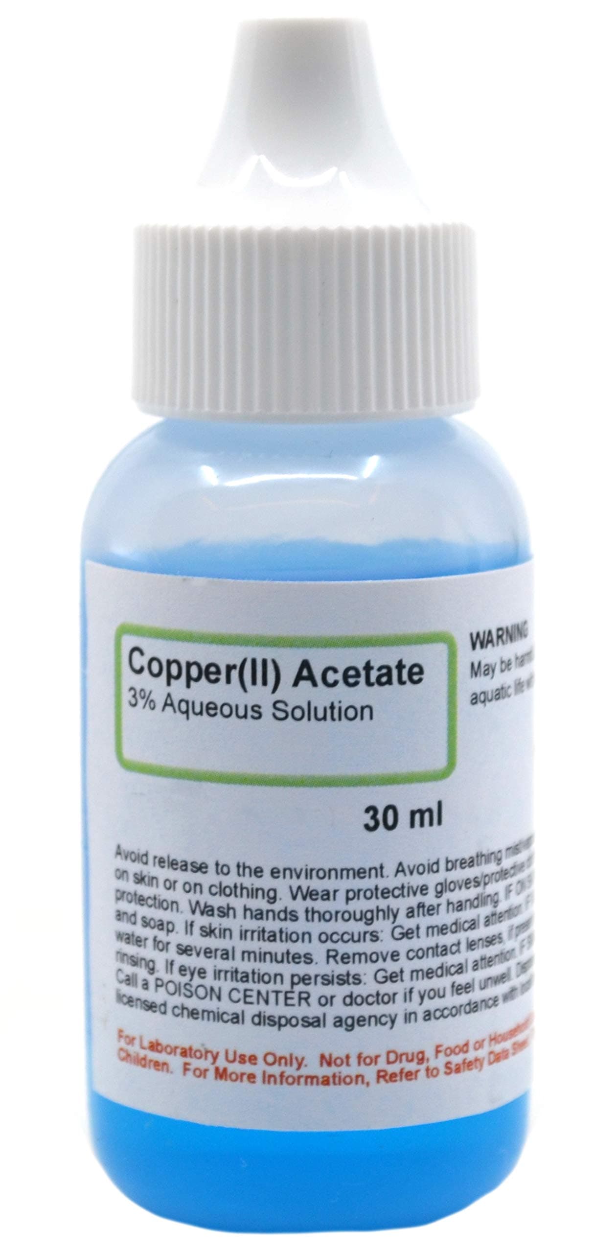 Copper Acetate (II), 3% Aqueous Solution, 1 fl oz (30 ml) - Carefully Selected Chemistry Collection