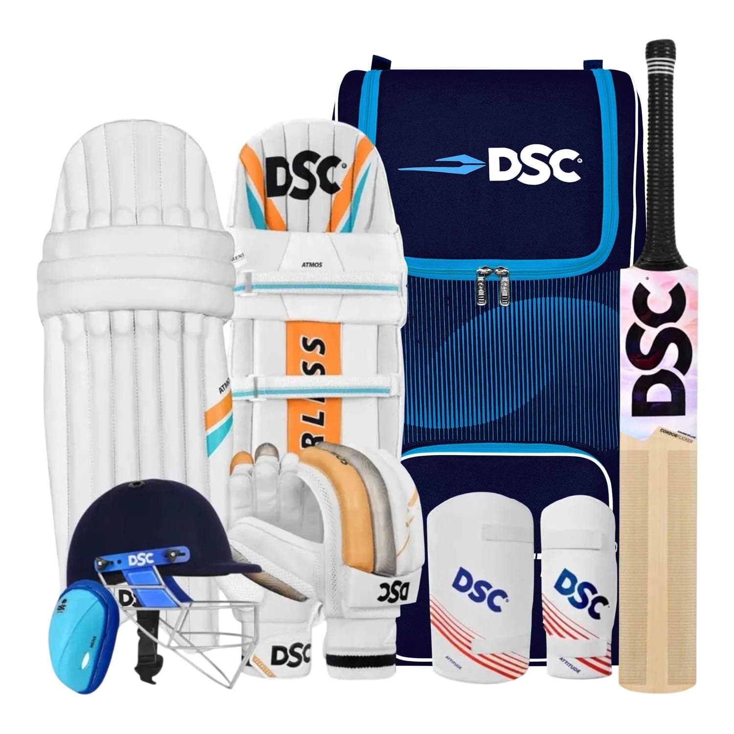 DSC Premium Complete Kit With Helmet Cricket Kit | Right Hand | Kit for Men| Multicolor