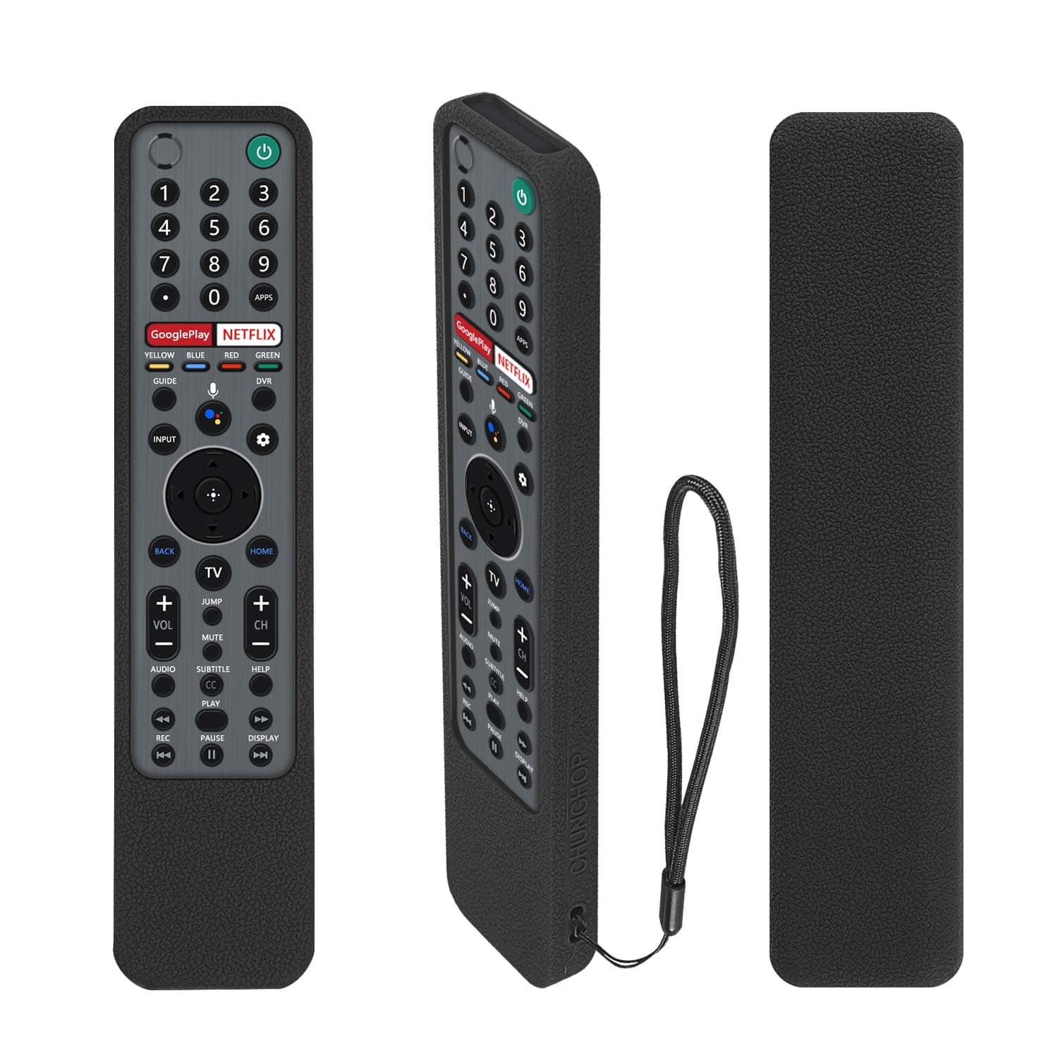 1PCS Protective Silicone Remote Case for Sony RMF-TX600U RMF-TX500U RMF-TX520E RMF-TX621E RMF-TX500E RMF-TX600E Smart Voice Remote Control, Washable Shockproof and Skin-Friendly Remote Cover (Black)