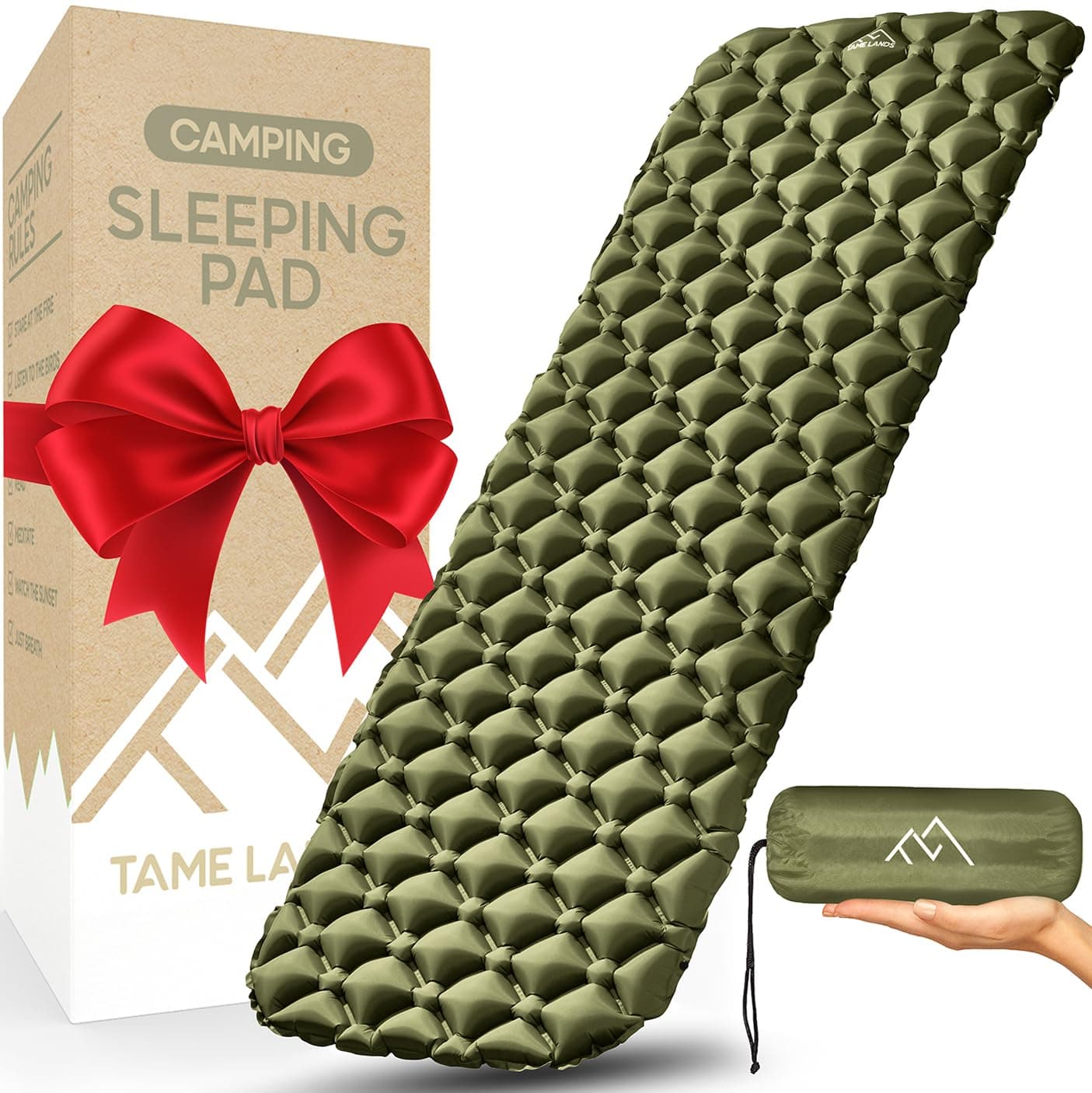 SIeeping Pod for Camping UItraIight Backpacking, SIeeping Mat for Hiking, TraveIing & Outdoor Activities 17 OZ OIive Green