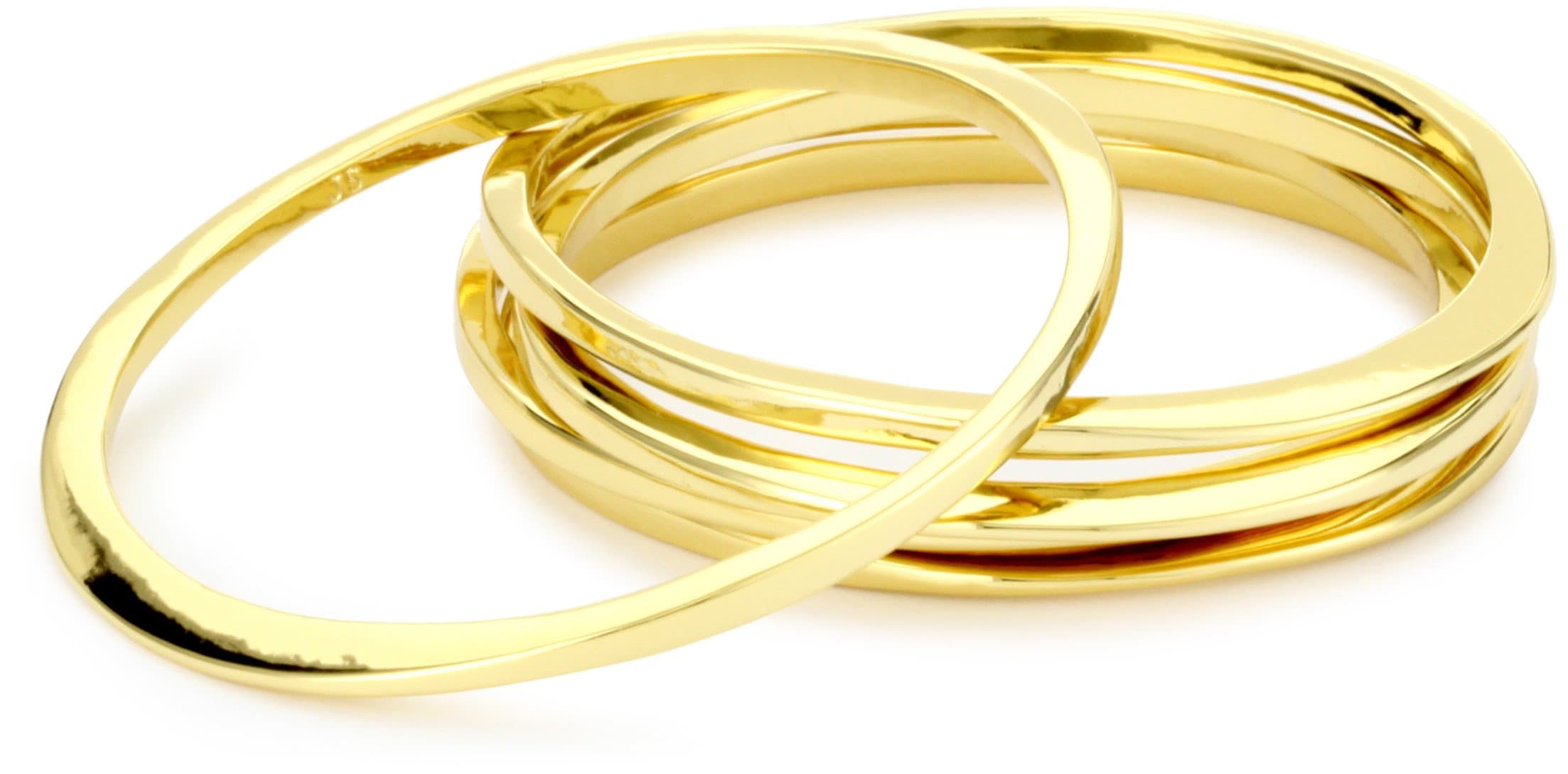 Jules Smith "Surf" 14k Gold-Plated Bangle Bracelet Set, 9"