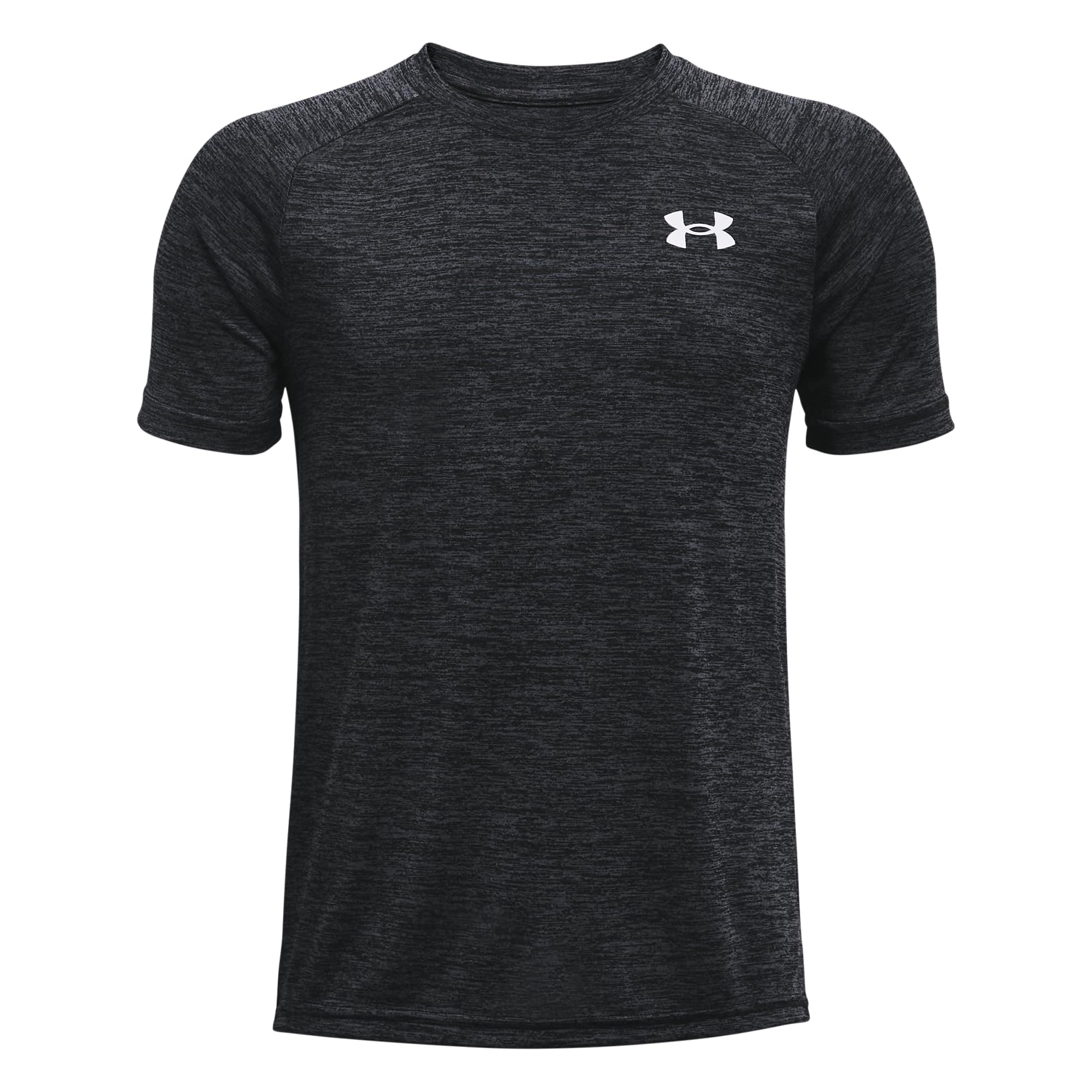 Under Armour Black Ua Tech 2.0 Breathable And Comfortable Sports T-shirt, Short-sleeved Quick-drying Gym Clothes For Boys, Black, YXL