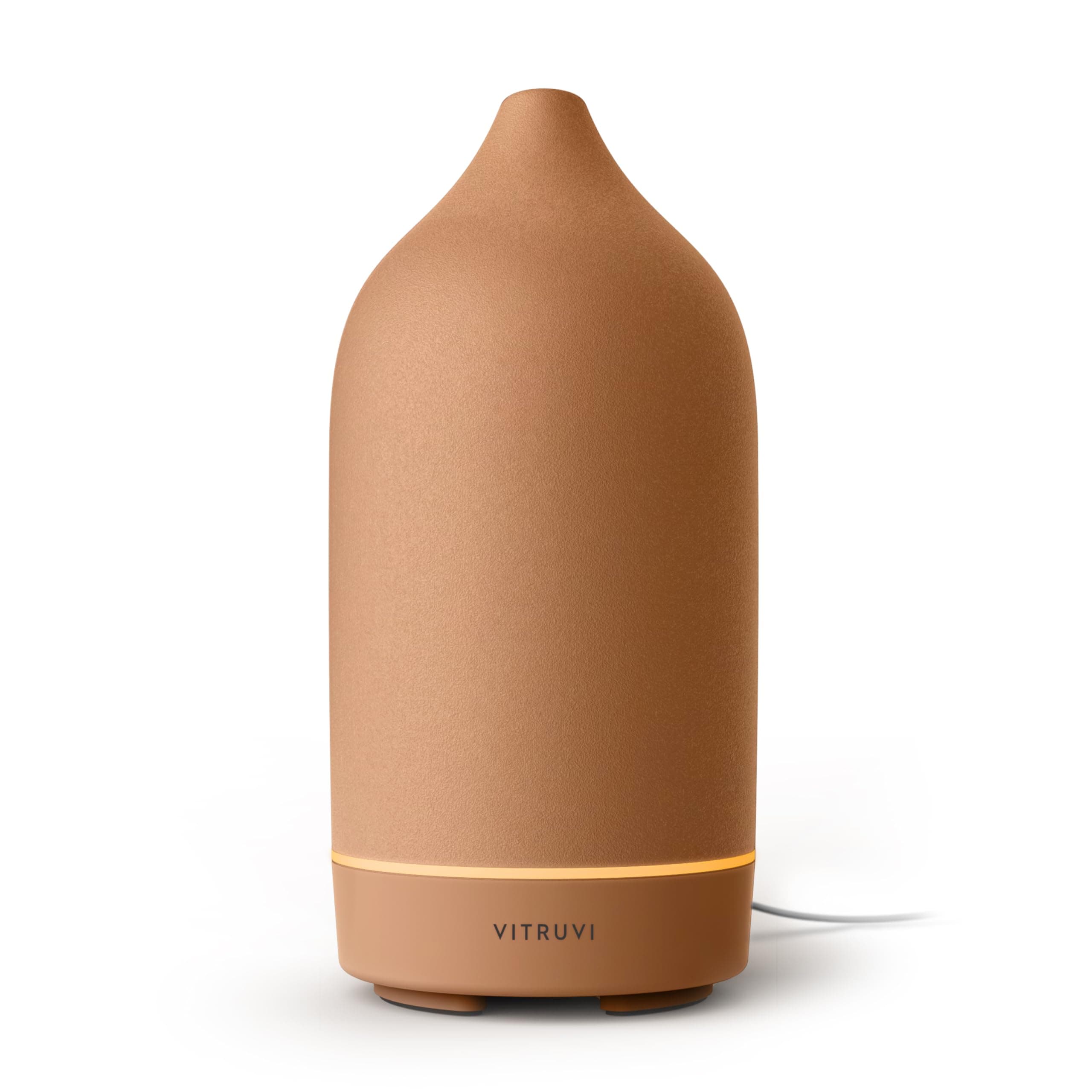 Vitruvi Stone Diffuser, Ceramic Ultrasonic Essential Oil Diffuser for Aromatherapy | Ceramic Diffuser, Diffusers for Home, Oil Diffuser | Terracotta, 90ml Capacity