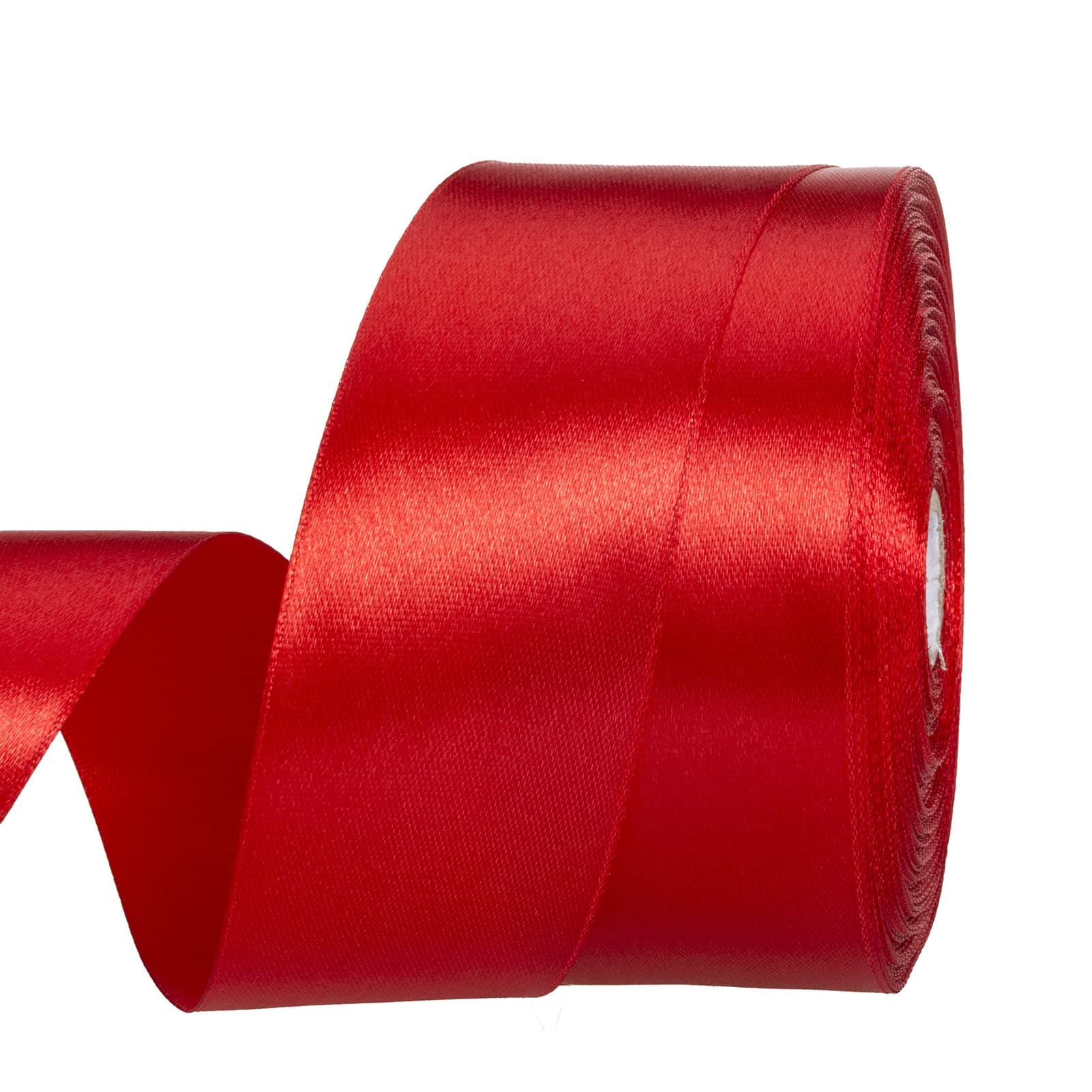 1 1/2 Inch Red Solid Satin Ribbon, 50 Yards Craft Fabric Ribbon for Gift Wrapping Floral Bouquets Wedding Party Decoration