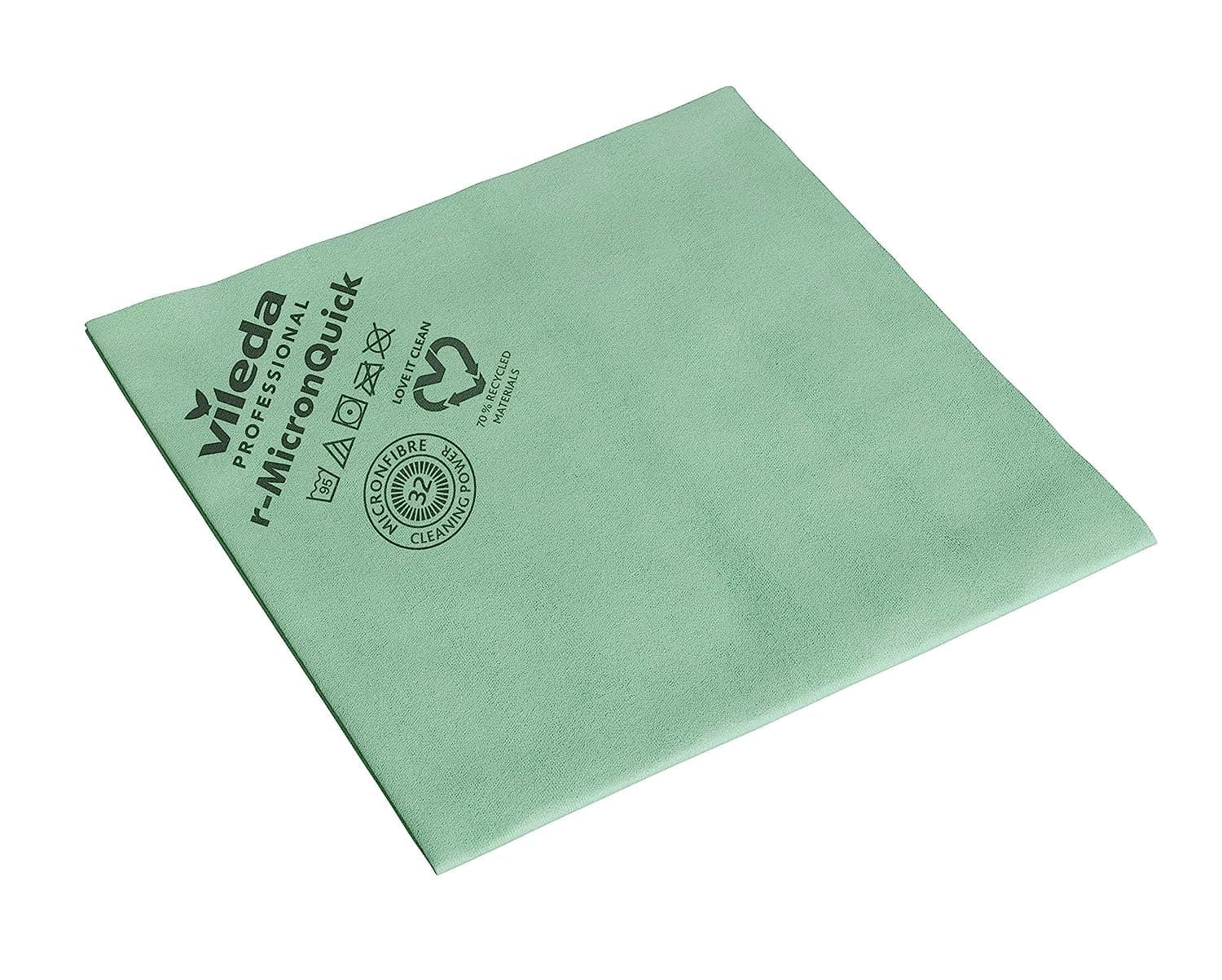 Vileda Professional - MicronQuick(RED) Microfiber Cleaning Cloth - Reusable - Easy Wring, Streak-Free, No-Lint Cleaning Wipes - Commercial Grade - Environmentally Friendly - 5 Pack - Red