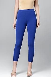 TWIN BIRDS Viscose Elastane Stretch Leggings for Women | Mid Rise Skinny Fit, High Ankle & 7/8 Cropped Length Active Legging