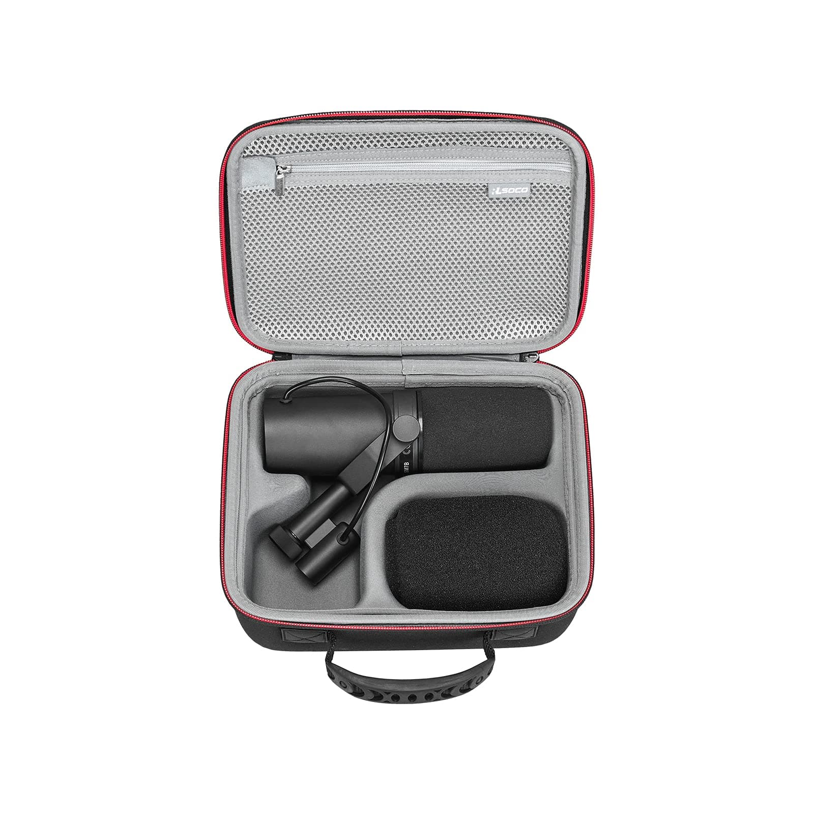 RLSOCO Case for Shure SM7B Vocal Dynamic Microphone & MV7 / MV7X USB Podcast Microphone (Black)
