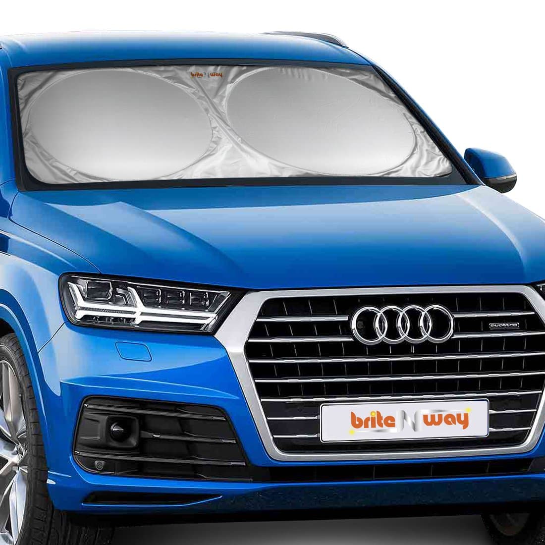 BRITENWAY Windscreen Sun Shade - Large Sunshade UV Auto Protector - Drastically Reduces Dashboard and Interior Temperatures - Fits Most Universal Vehicle Vans Minivan SUV and Truck