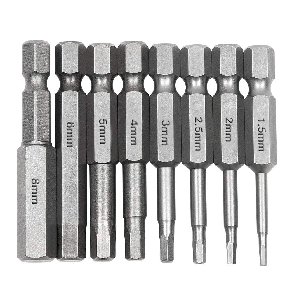8 PCS Hex Shank Magnetic Screwdriver Bits, Inner Hexagon Bits Set 50mm 1/4 Inch Hex Screwdriver Bits Set for ElectricManual Screwdrivers