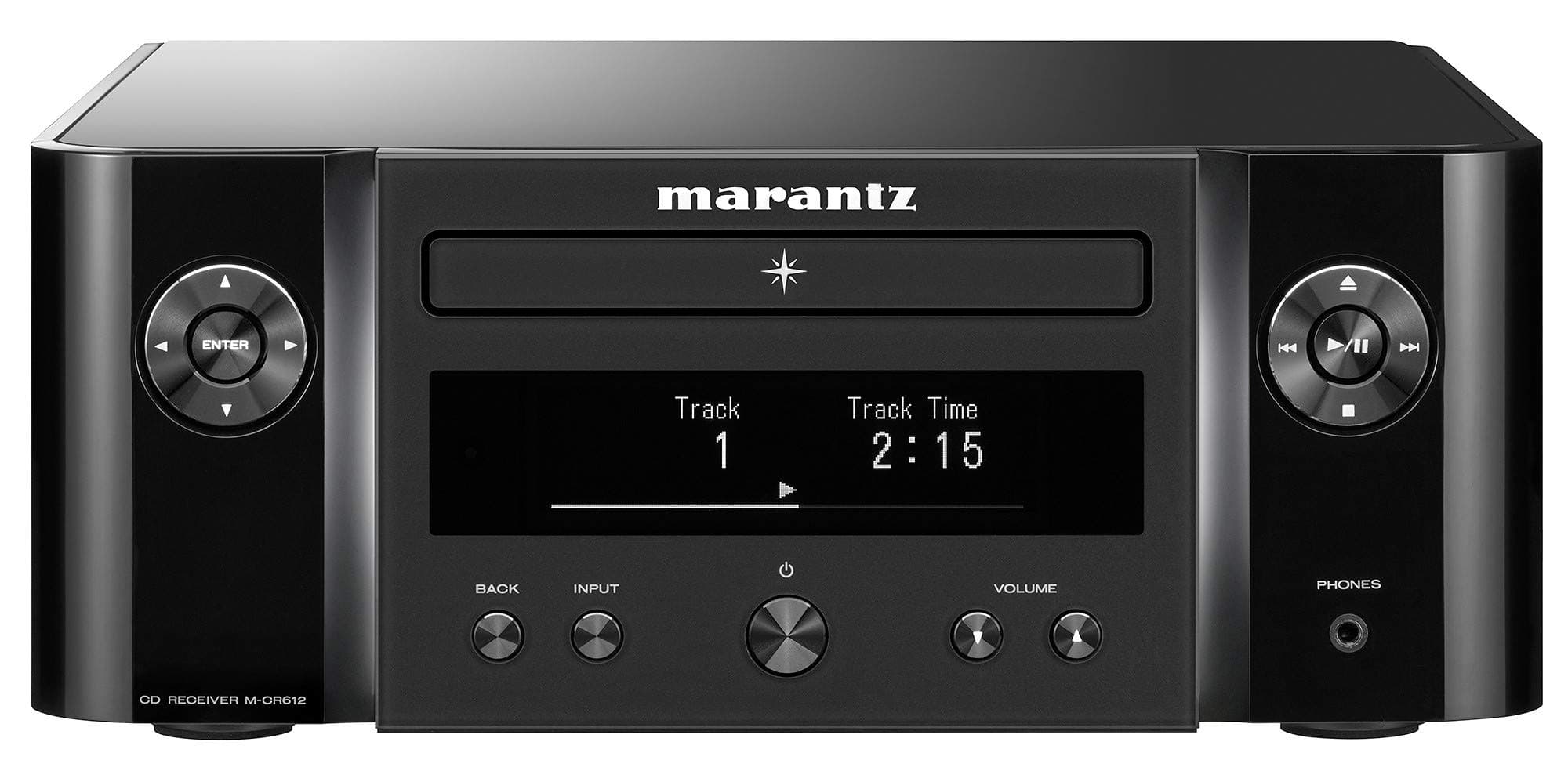 Marantz Melody X MCR612 HiFi Amplifier, Bluetooth Receiver, CD-Player, DAB+ Radio, Music Streaming, HEOS Multiroom, AirPlay 2, Google Assistant, Siri, Alexa Compatible, 2 TV Inputs - Black