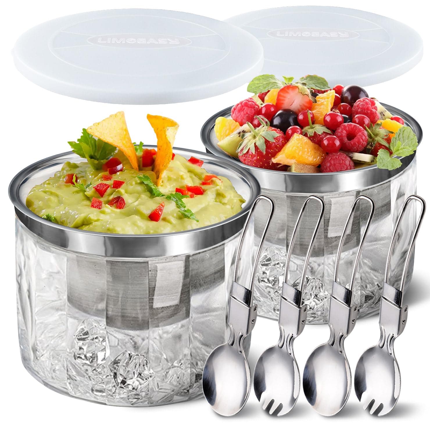 LIMOEASY 2 Pack Chilled Dip Bowl