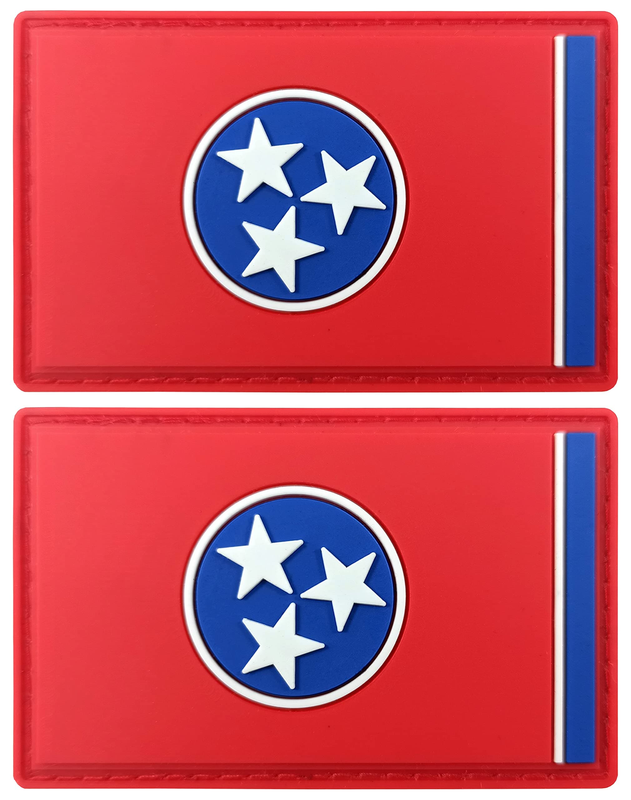 JBCD 2 Pack Tennessee Flag Patches PVC Tactical Patch Pride Rubber Flag Patch for Backpack Hat Patch Team Military Patch