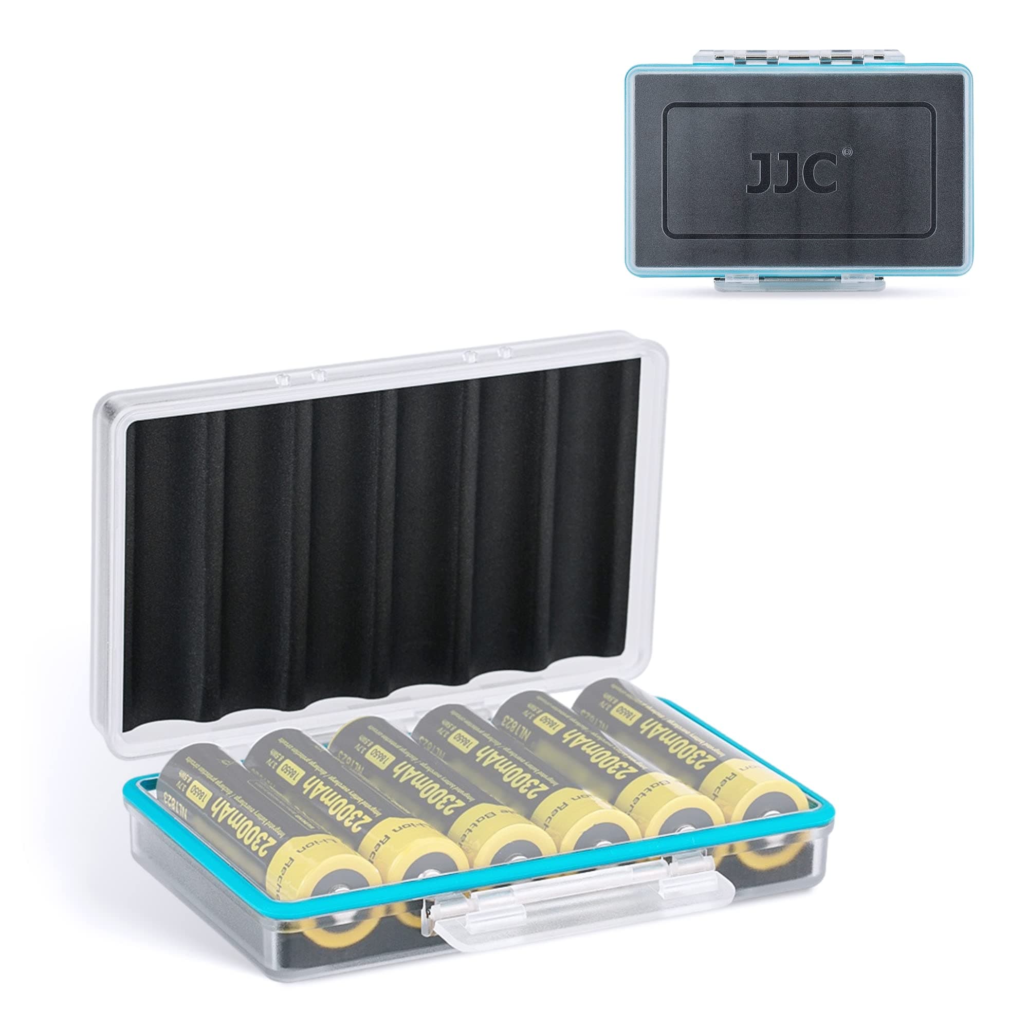 Compact 18650 Battery Storage Case Holder Organizer, Hard Plastic Battery Box for 6pcs 18650 Batteries, Water-Resistant and Easy to Carry