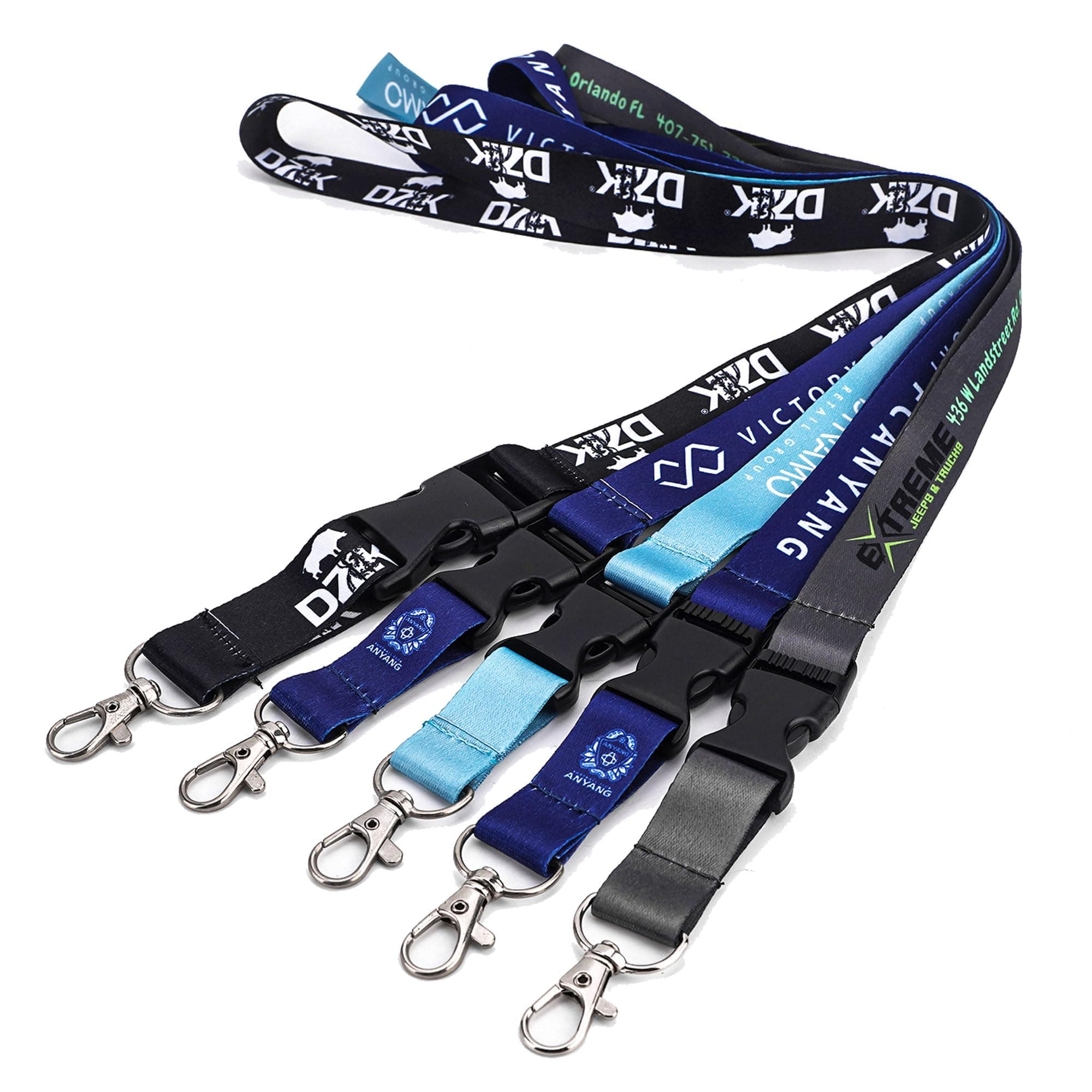 Personalized Lanyard with Logo Text Name, Custom Neck Strap ID Badge Lanyard for Keys Office School Event