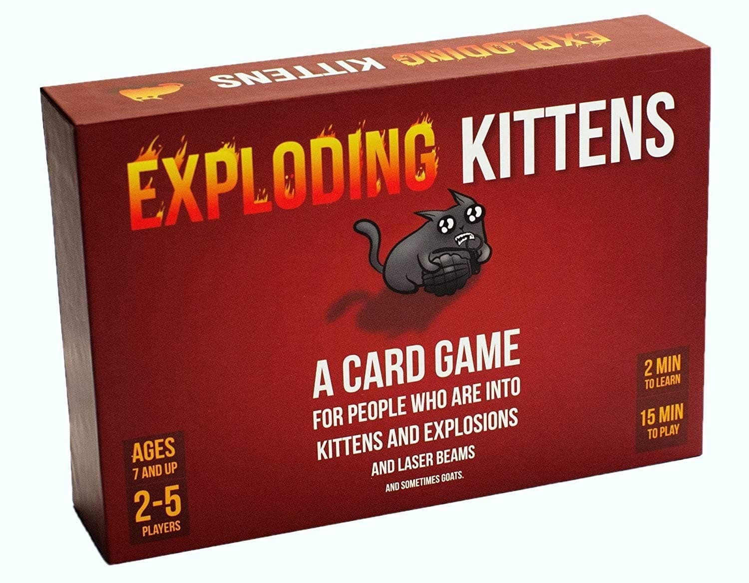 Exploding Kittens Card Game - Age 12+ - Kitten & Explosion Theme - 6 Players - Educational - Black - English - No Assembly Required