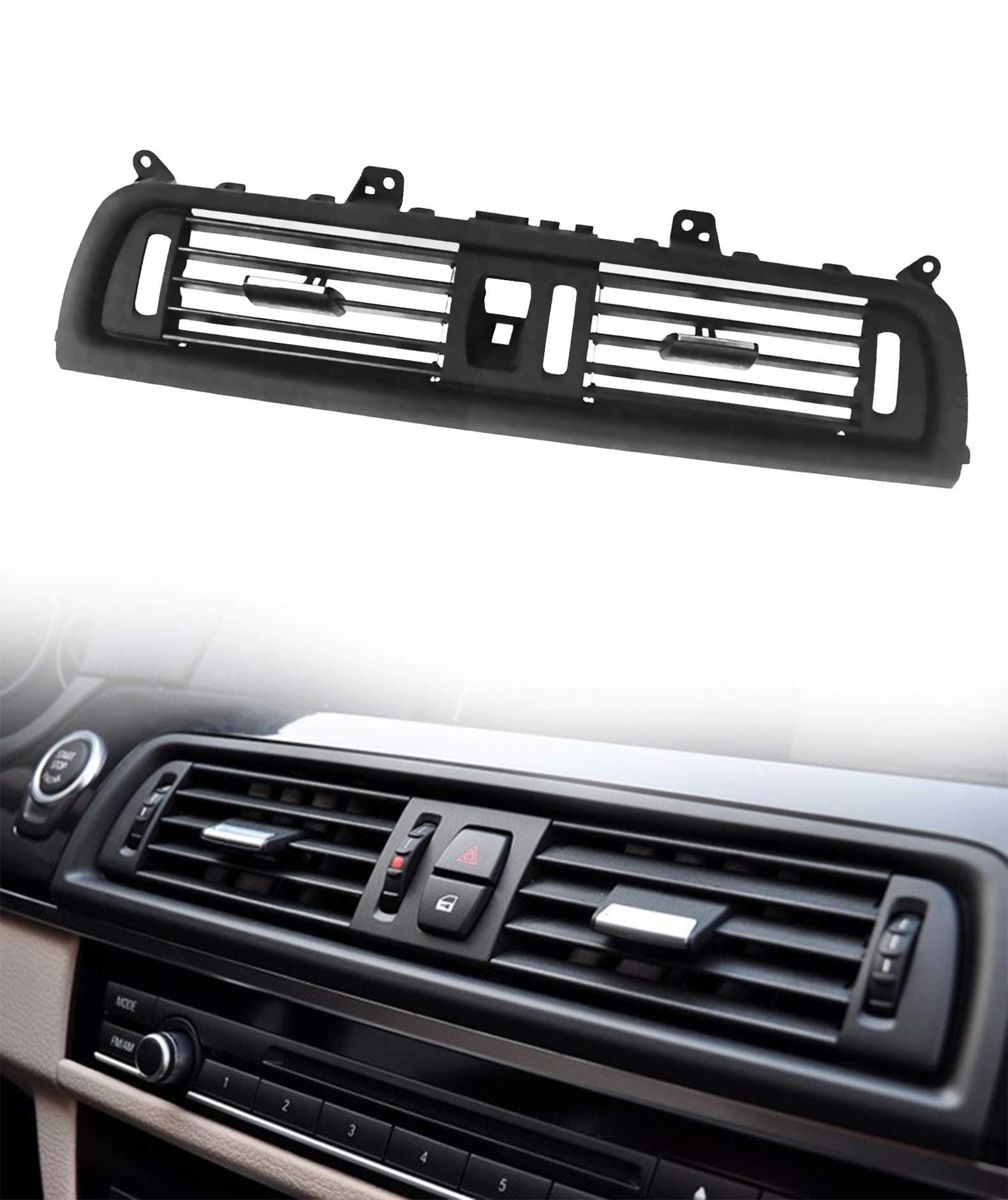 Air Vent Conditioning Front Interior Central Air Grille Compatible with BMW 5 Series 520, 523, 525, 528, 530, 535, 550 F10/F11 2010-2016