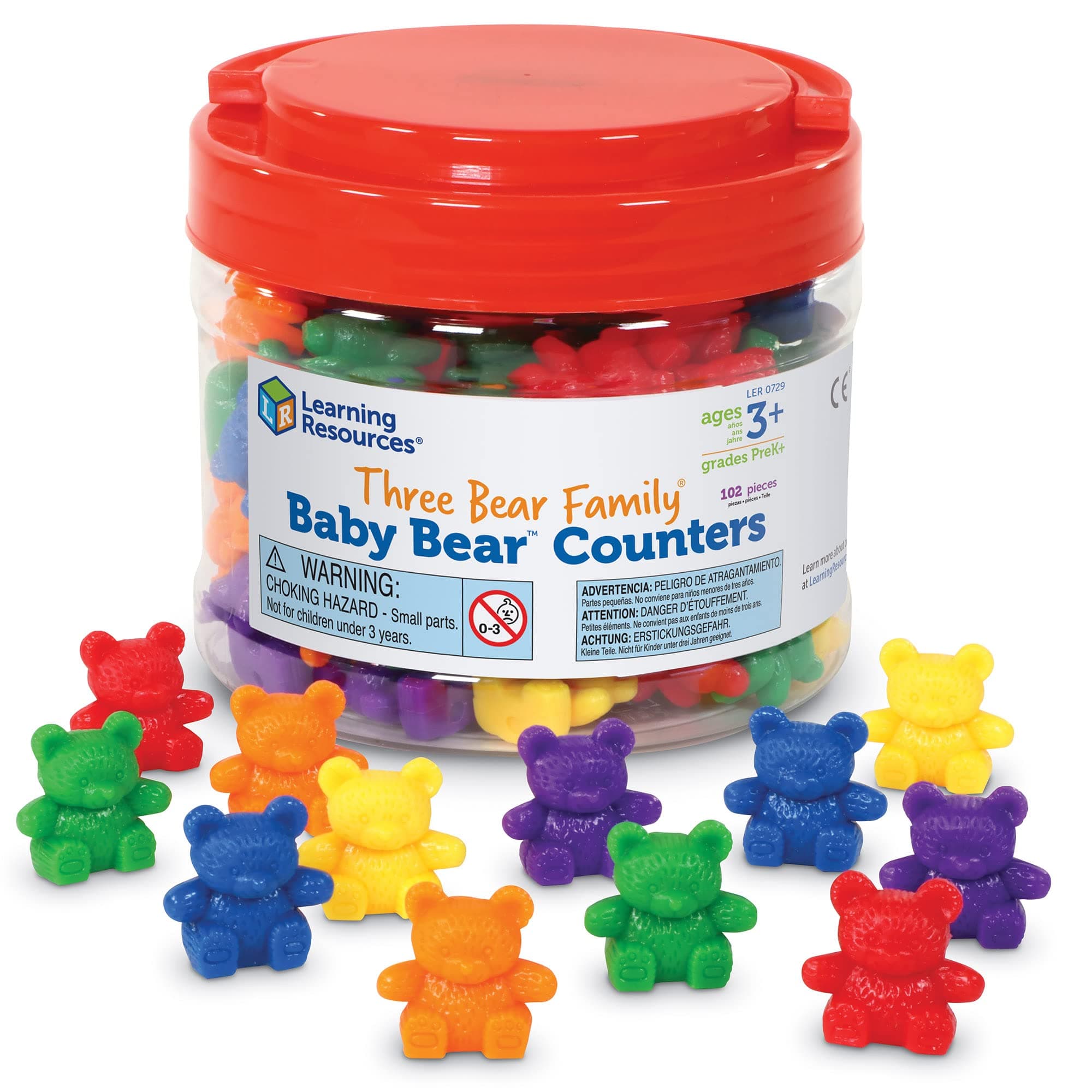 Learning Resources Baby Bear Counters, 102 Pieces, 6 Colors