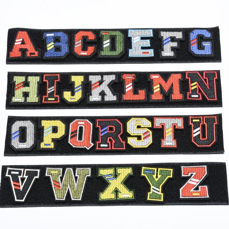 English Letter A-Z Package Tactical Morale Patch, Hook and Loop Patch, Embroidered Army Badge Set, Backpack, hat, Vest, Shoe Accessories (A-Z)