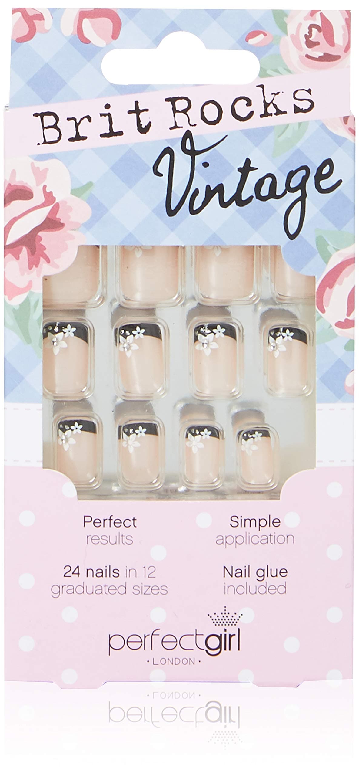 Perfect Girl Brit Rocks Crazy Daisy False Nails