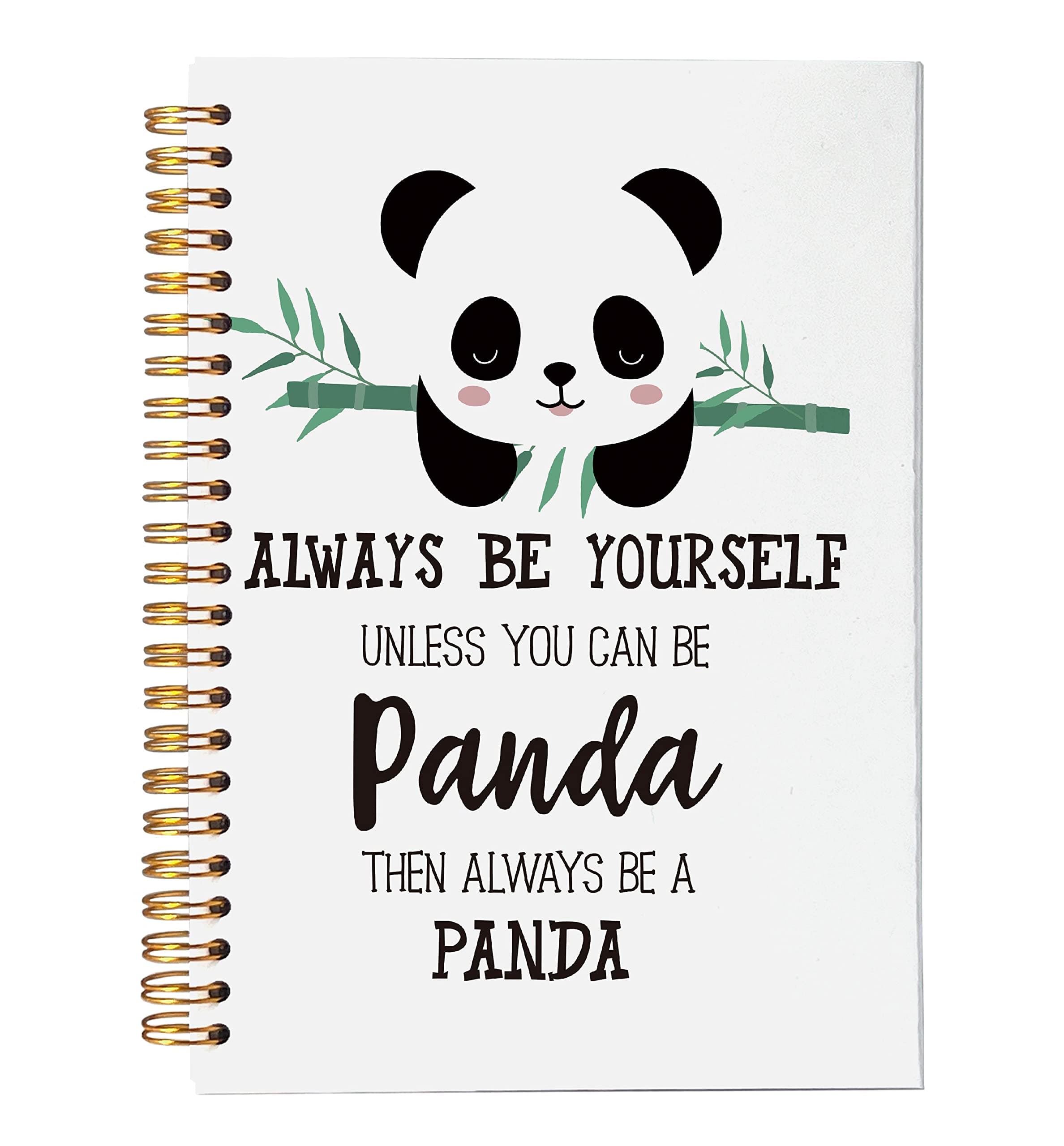 Cute Panda Always Be Yourself Unless You Can Be a Panda Spiral Notebook Journal 5.5 x 8.3 inches,Panda Themed Lined Hardcover Spiral Notebook,Gifts for Panda Lovers