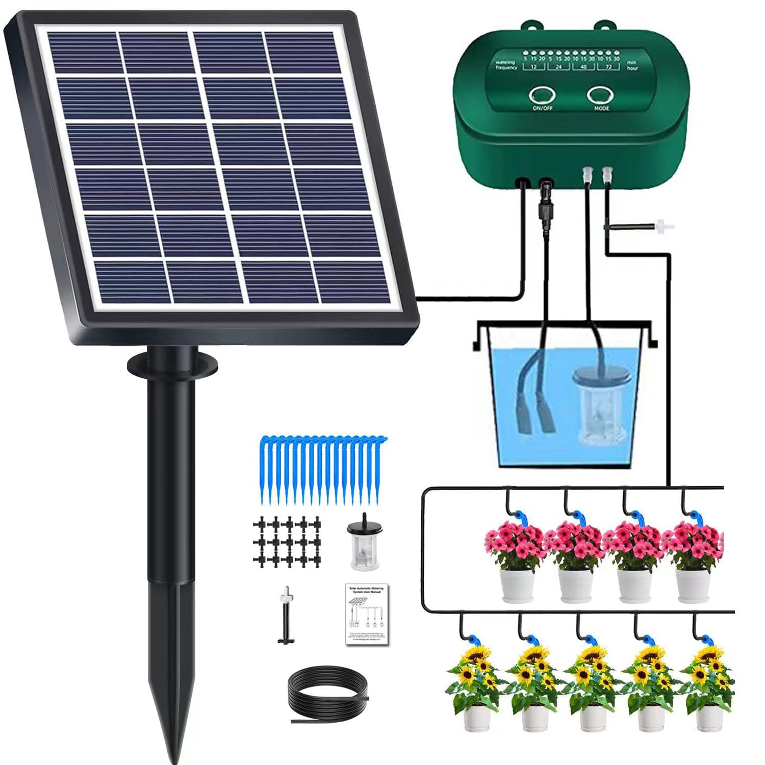 Lewisia Solar Automatic Drip Irrigation Kit Auto Watering System
