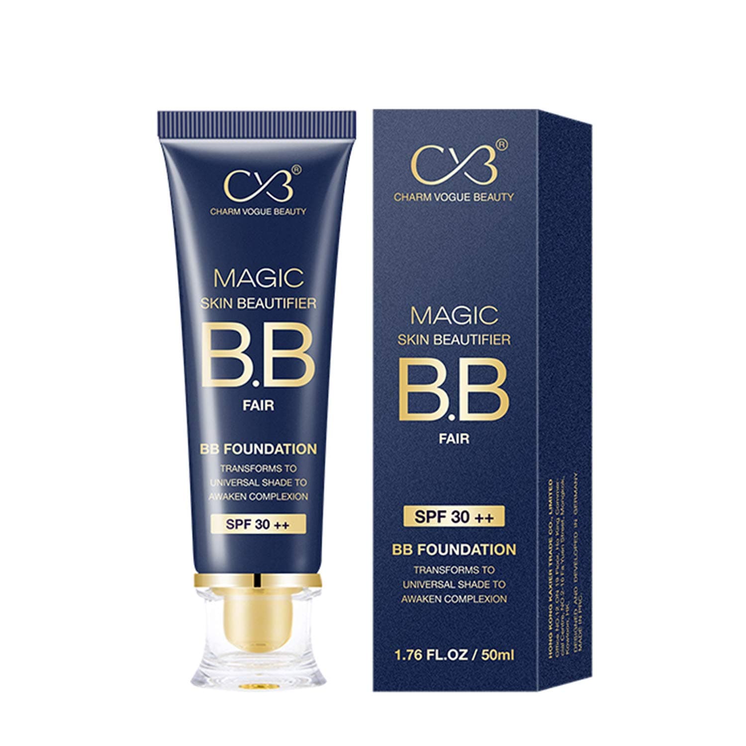 CVB C65 Magic Skin Beautifier BB Fair Cream for Complexion Enhancer, BB Foundation for Face Make-up, Skin Hydration with SPF 30 ++ (Shades 03, 50ml)