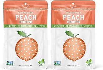 Nature’s Turn Freeze-Dried Peach Crisps – Healthy, Gluten-Free, Crispy & Delicious, Plant-Based Snack, Ideal for Cereal, Smoothies, School Lunches, & On-the-Go, Bags of 2 (1.2 oz Each)