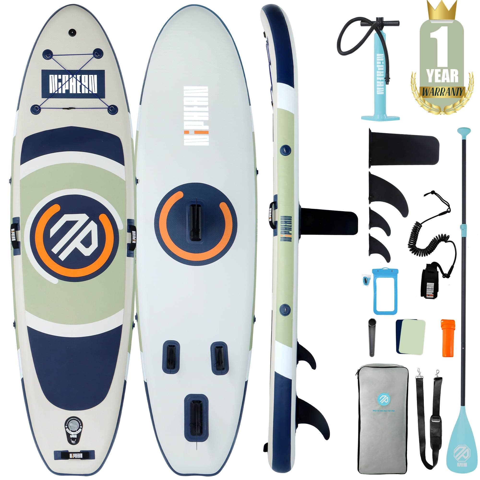 Niphean Inflatable Paddle Board with Stable Wing and Durable SUP Accessories, 10’ Inflatable Stand up Paddle Boards for Adults & Youth, Versatile Yoga Paddle Board