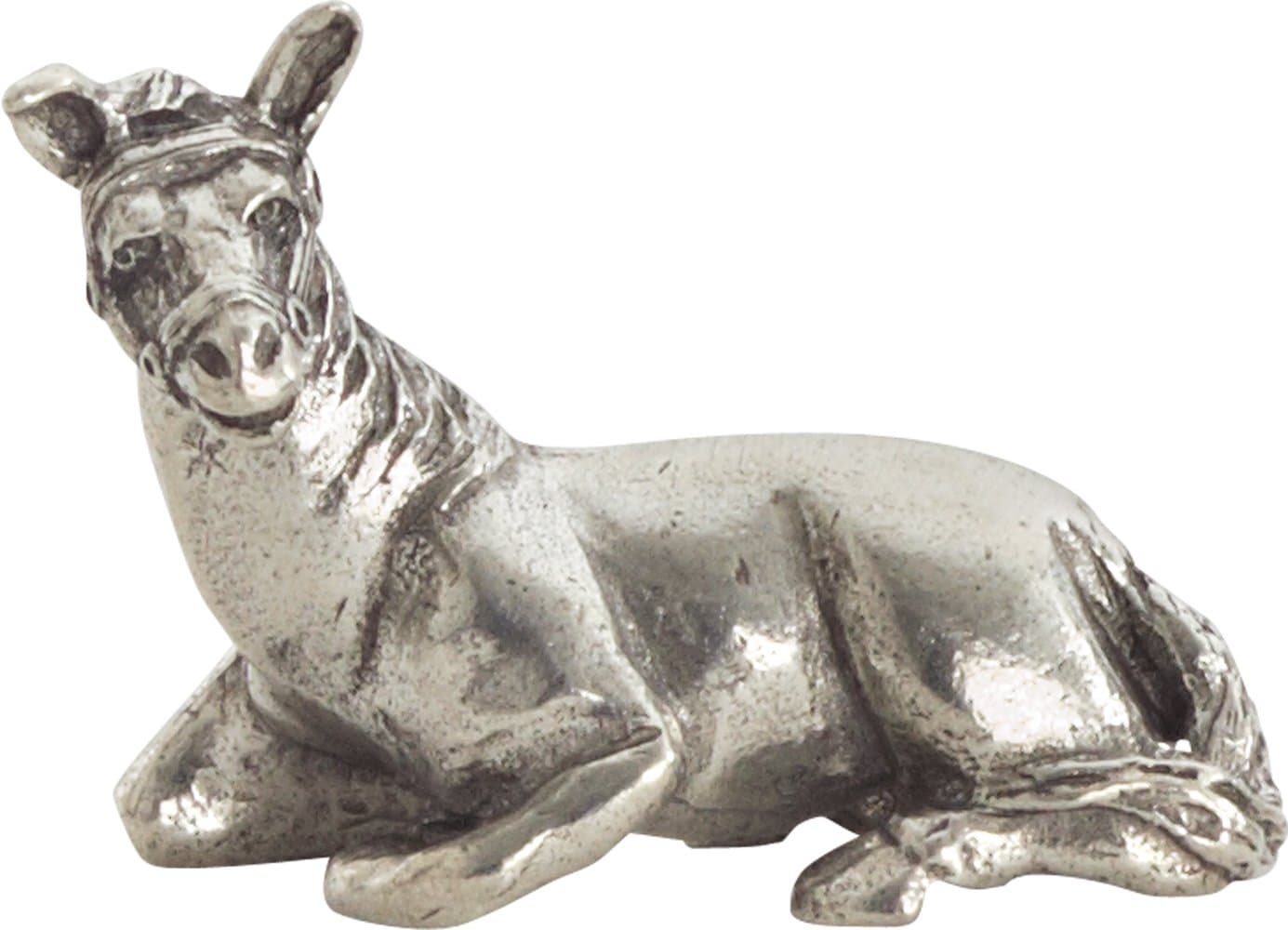 DANFORTH - Donkey, Pewter Port Nativity Collection, Tiny Figurine for Advent & Christmas Scenes, Holiday Decoration, Christian Gift, Made in USA, Measures 1 ¾” Wide and 1 ⅛” Tall, 1 Pc.