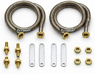 Flysmart 2000 Watts Heater Spring Coil Nichrome Wire Element for Electric Cooking Heater |AC/DC 230–250V Safe | Stainless Steel Coil with Brass Nuts, Bolts & Steel Mounting Strips,Pack Of 2