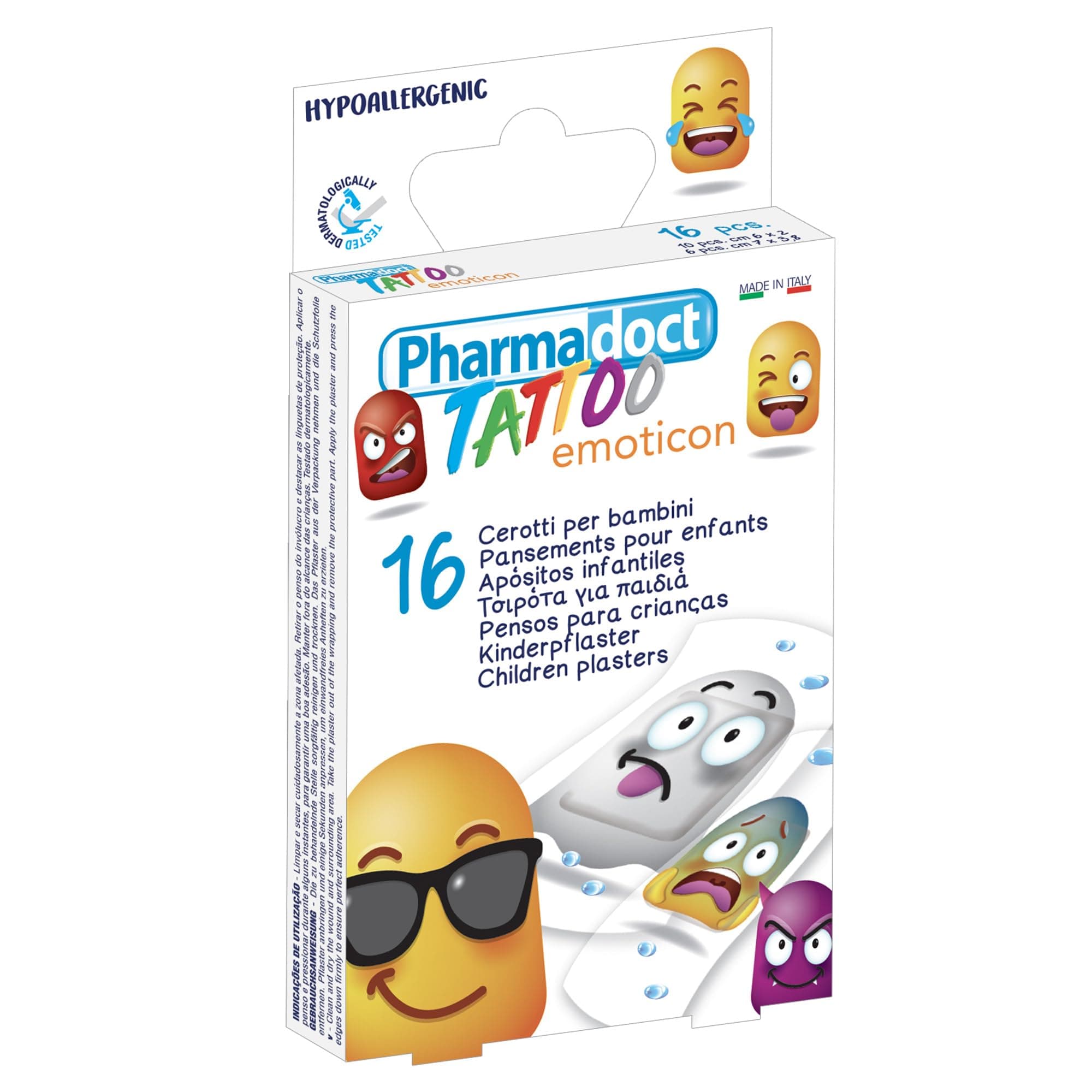 Pharmadoct Tattoo Children Plasters, 2 assorted sizes - 1 boxes of 16 plasters