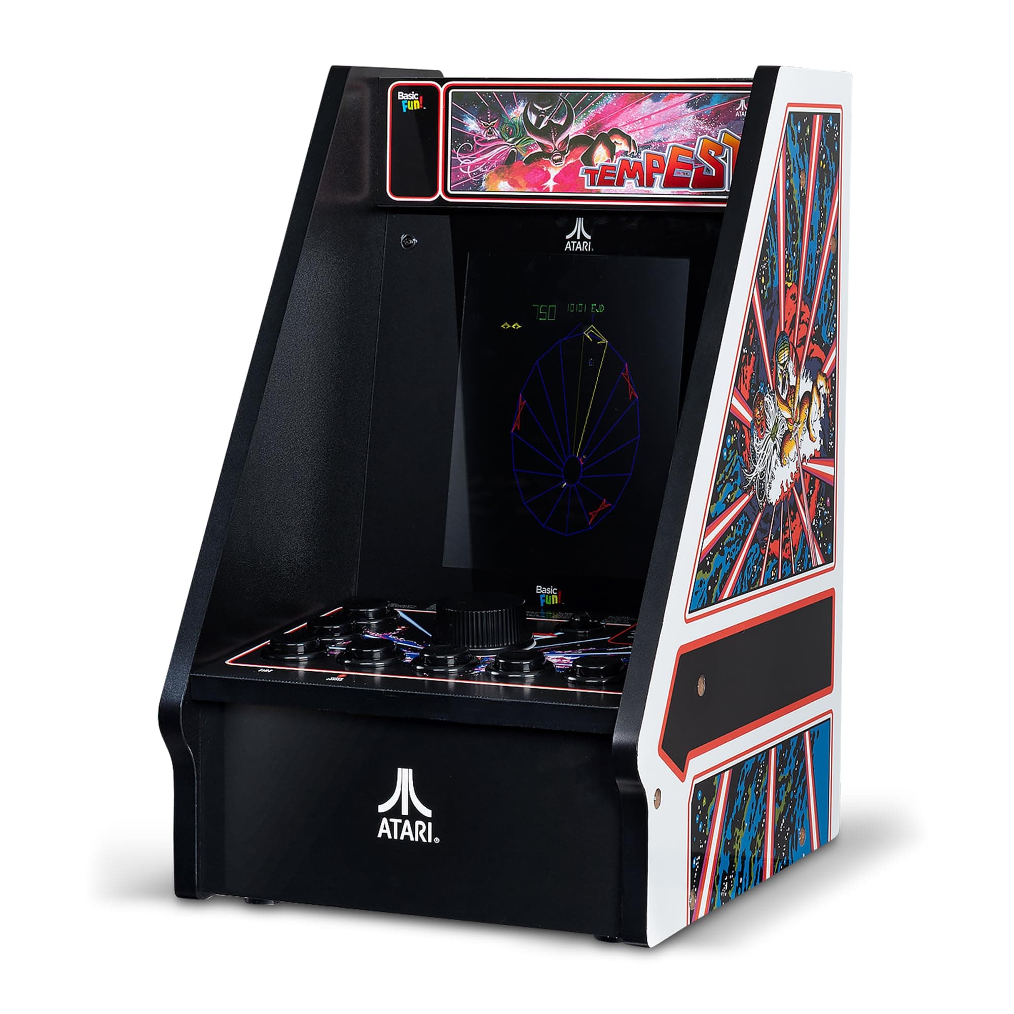 Atari Tempest Counter Series Game Machine, 5 Games, 8" Liquid Crystal Screen - Mini Cabinet, Portable Gaming, Retro, Countertop Console, Basement Decoration, Man Cave