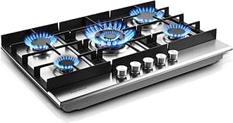 30 inch Gas Cooktop, Gas Stove Top with 5 High Efficiency Burners, Bulit-in Stainless Steel Propane Cooktop for Kitchen, NG/LPG Convertible Stovetop, Thermocouple Protection