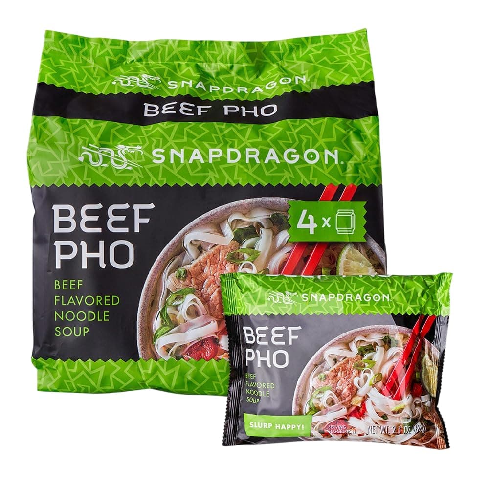 Snapdragon Beef Pho Instant Noodle Packets 4-Pack | 2.1 oz (4 Pack)