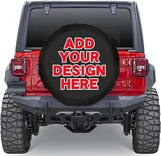 Custom Spare Tire Cover Personalized Wheel Tires Cover Protectors Add Your Photo Text Logo,Dust-Proof Universal Durable Tire Protector for Jeep Wrangler Trailer Rv SUV Travel Camper All Vehicle（14in）