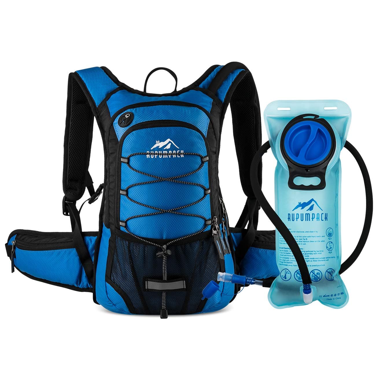 RUPUMPACK Insulated Hydration Backpack Pack with BPA Free 2L Water Bladder - Keeps Liquid Cool up to 4 Hours, Prefect Outdoor Gear for Hiking, Running, Cycling, Camping, Skiing, 15L