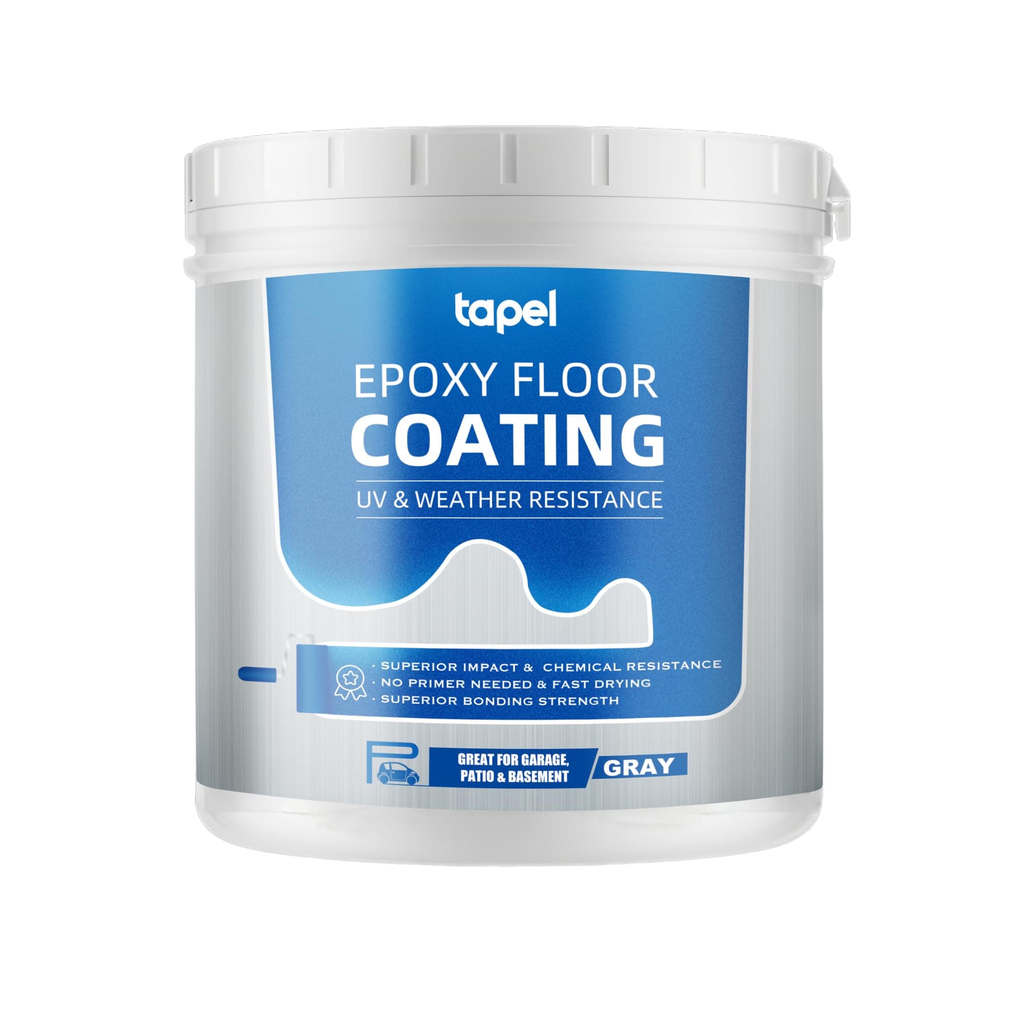 Epoxy Acrylic Floor Coating System - Floor Paint, SLATE GREY - 1 Quart | No Primer Needed for Solid Concrete | Self-Leveling, Non-Slip & Chemical Resistant | Fast-Drying Garage Floor Paint for Basement, Warehouse, Workshop
