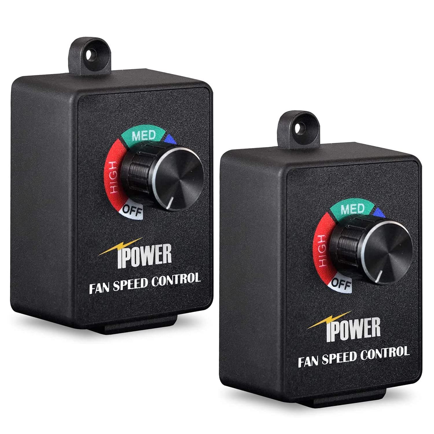 iPower Variable Fan Speed Controller Adjuster Cordless for Duct Inline Exhaust Vent Blower, 2 Pack