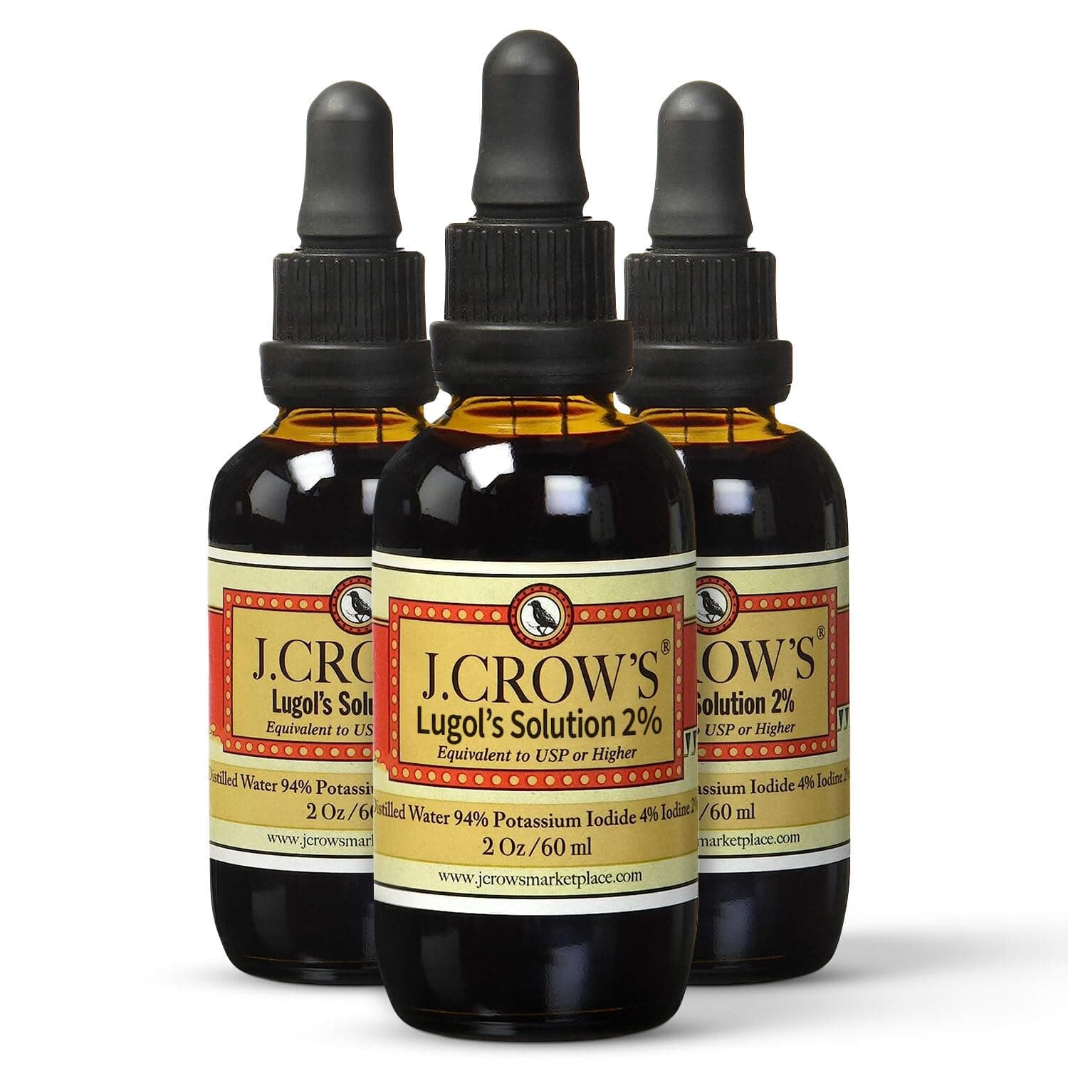 J.Crows Lugols Iodine Solution, 2 oz, Twin Pack (2 Bottles)