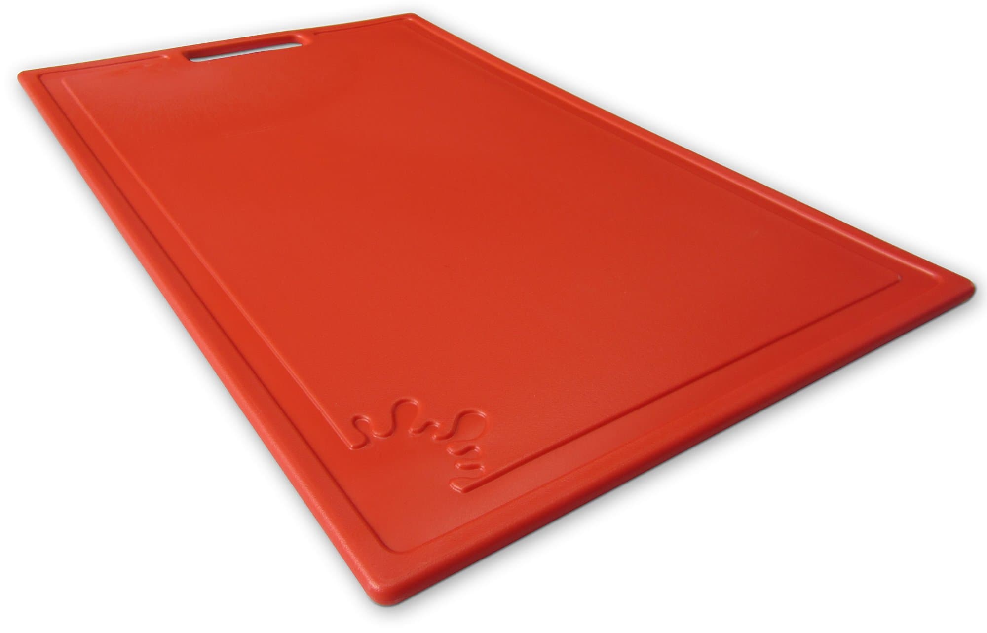 MS Plastics Chopping Board Plastic Non-Slip Feet Cutting Board Dishwasher Safe Antibacterial (Medium, Red)