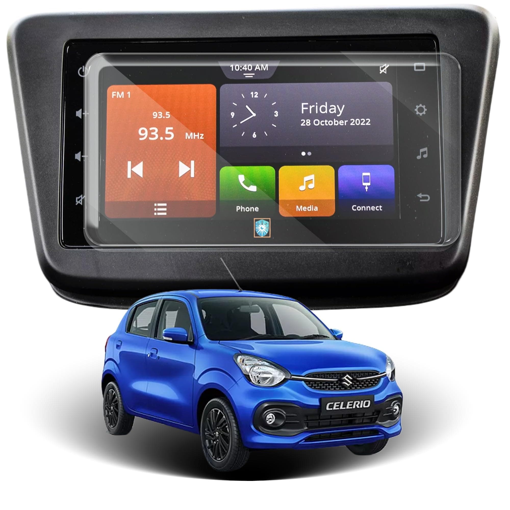 Car Screen Protector for Maruti Suzuki Celerio |2021 - Running| - 7 Inch, Anti-Scratch, Easy Installation, Clear Touchscreen Guard, Infotainment System Protection (Not a Tempered Glass)