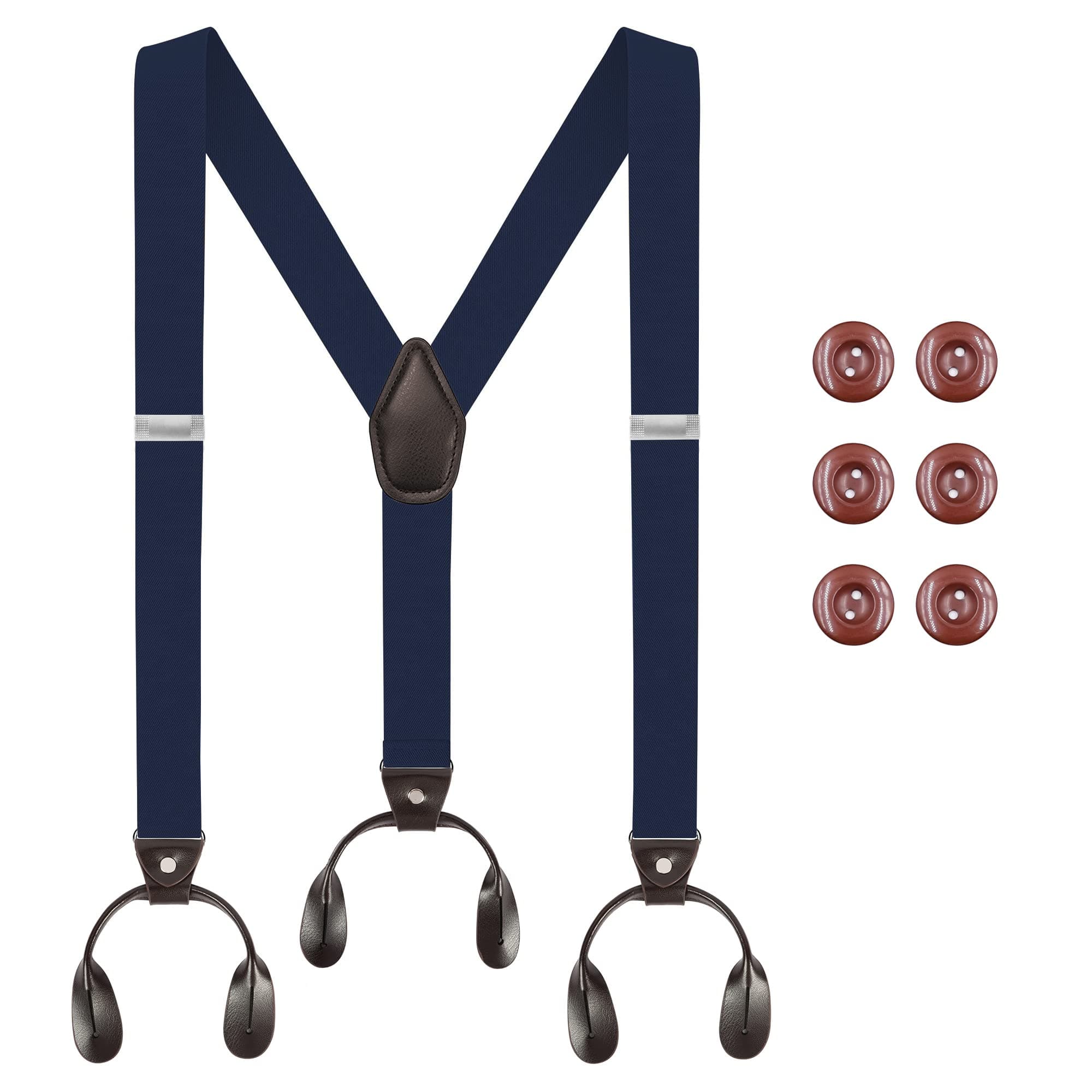 BeafaceMen's Braces Button End, Button Braces for Men Trousers Heavy Duty, Men Braces for Trousers with Buttons 1.4" Wide Adjustable Elastic Y Shape
