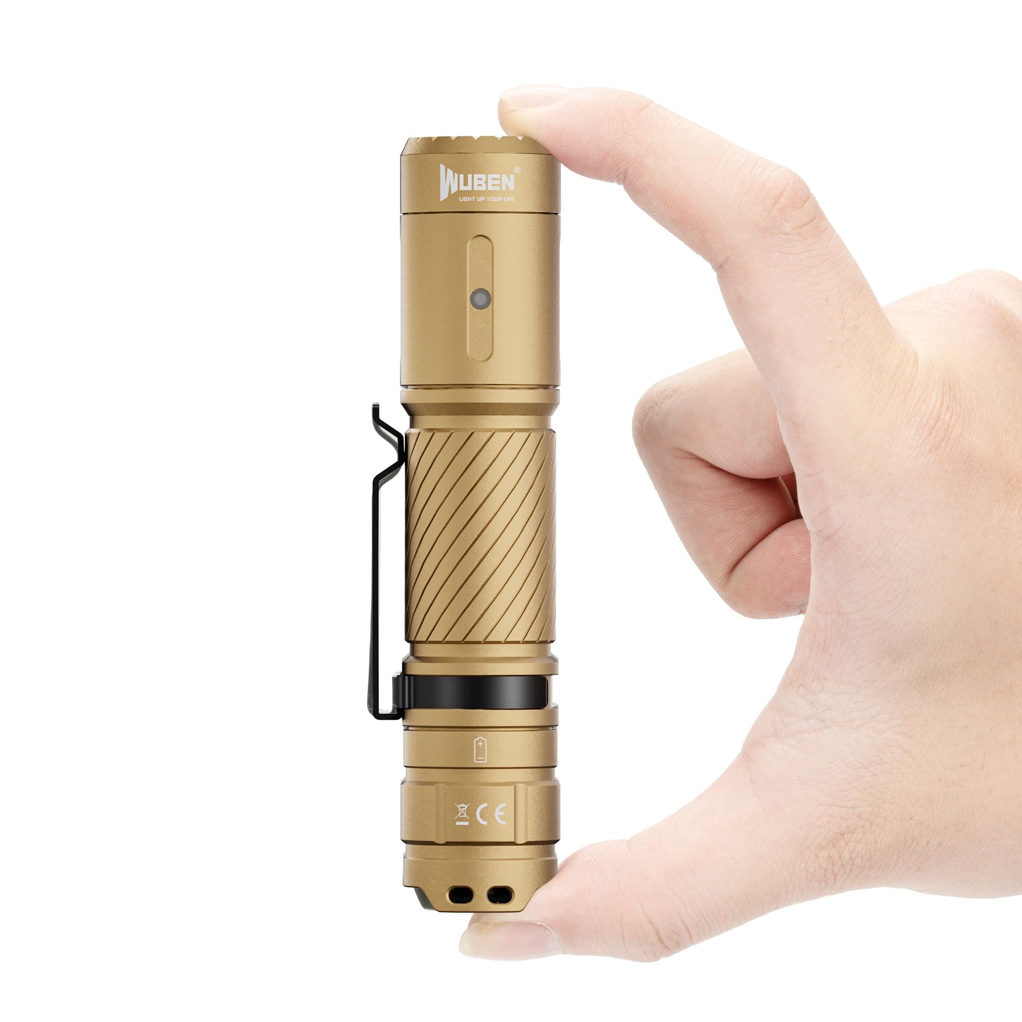 C3 Flashlight 1200 High Lumens Rechargeable Flashlights 6 Modes Super Bright IP68 LED Tactical Flashlight for Camping, Home, Emergenc, Inspection, Repair, Tool Gifts for Men(Khaki)