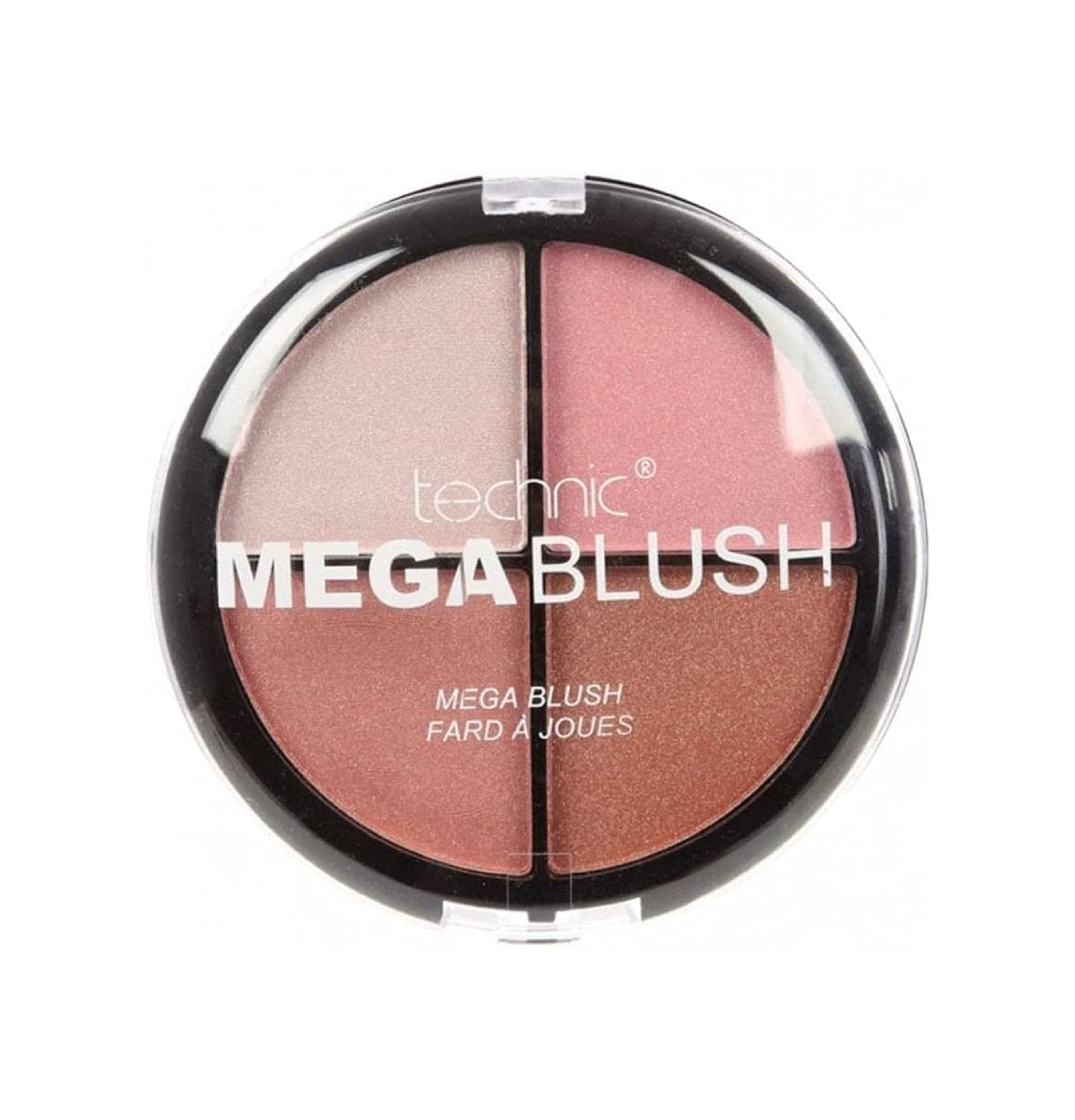 Mega Blush 4-in-1 Compact - 4 Buildable, Pressed Powder, Highly Pigmented Blusher Shades To Mix & Match For A Fresh & Radiant Face Makeup Look. 14.4g