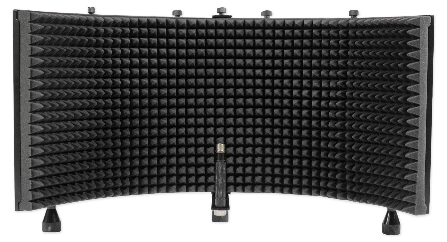 Rockville ROCKSHIELD 3 Studio Mic Isolation Shield, 2" Acoustic Foam, 5 Panels, Vented Back, Desktop & Stand Mountable, for Recording & Podcasting